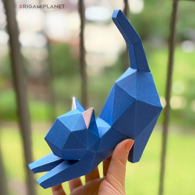 Foto 8 de 8 de ORIGAMIPLANET Kit de manualidades de papel de origami 3D, gatito de yoga