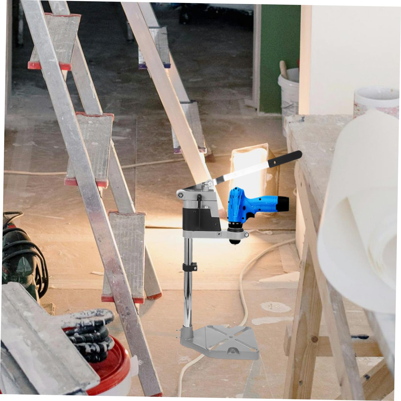 Gadpiparty Supporto Per Trapano Elettrico Con Base Ghisa Stativo Per Trapano Manuale Accessorio Da Officina Per Forature Precise e Stabili