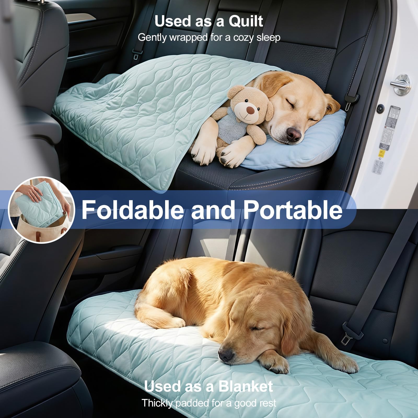 Manta Refrescante para Perros Q-MAX > 0,4, Manta Ligero Lavable para Mascotas, Multitamaño Autorrefrigerante para Gatos, Cama de Verano para Personas Calurosas, 94 × 120 cm, XL, Azul