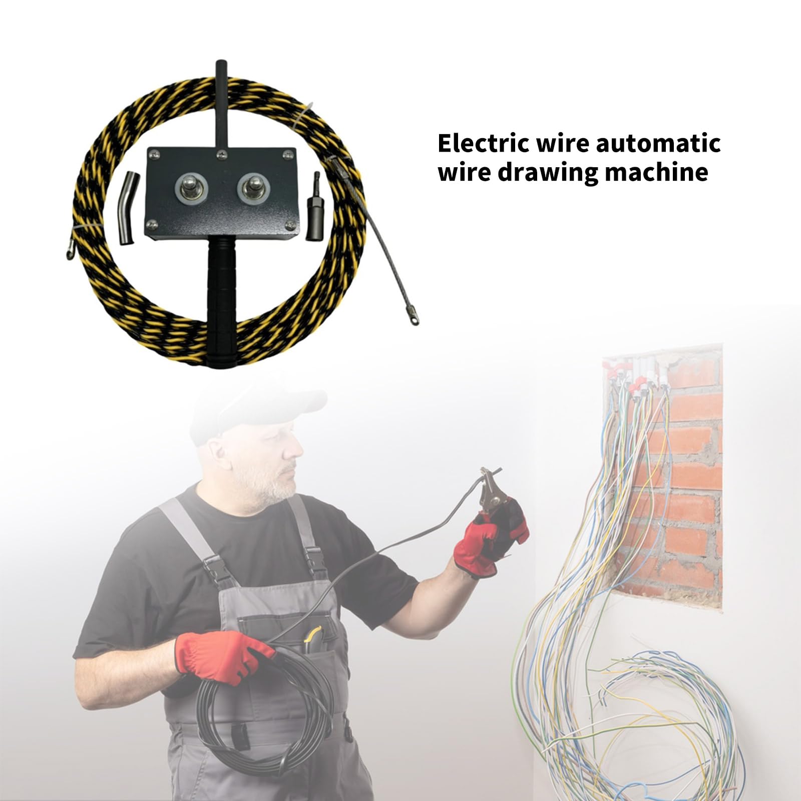 Elektryk Maszyna do gwintowania kabli Wydajne narzędzie do ciągnięcia drutu do projektów remontowych domu Prace elektryczne Przenośna konstrukcja Automatyczny ściągacz przewodów dla elektryka