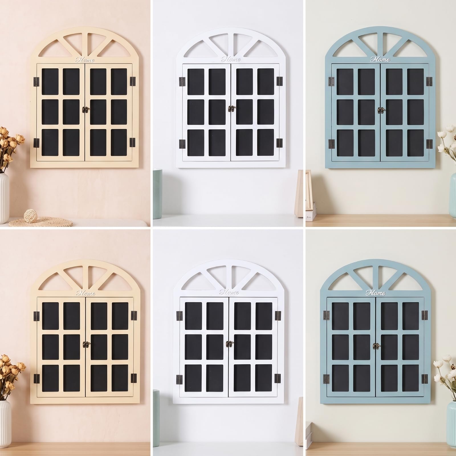 rockible Lavagna a Forma di Finestra Elegante | Lavagna per Gesso, Leggera, Decorazione, Bar, Beige