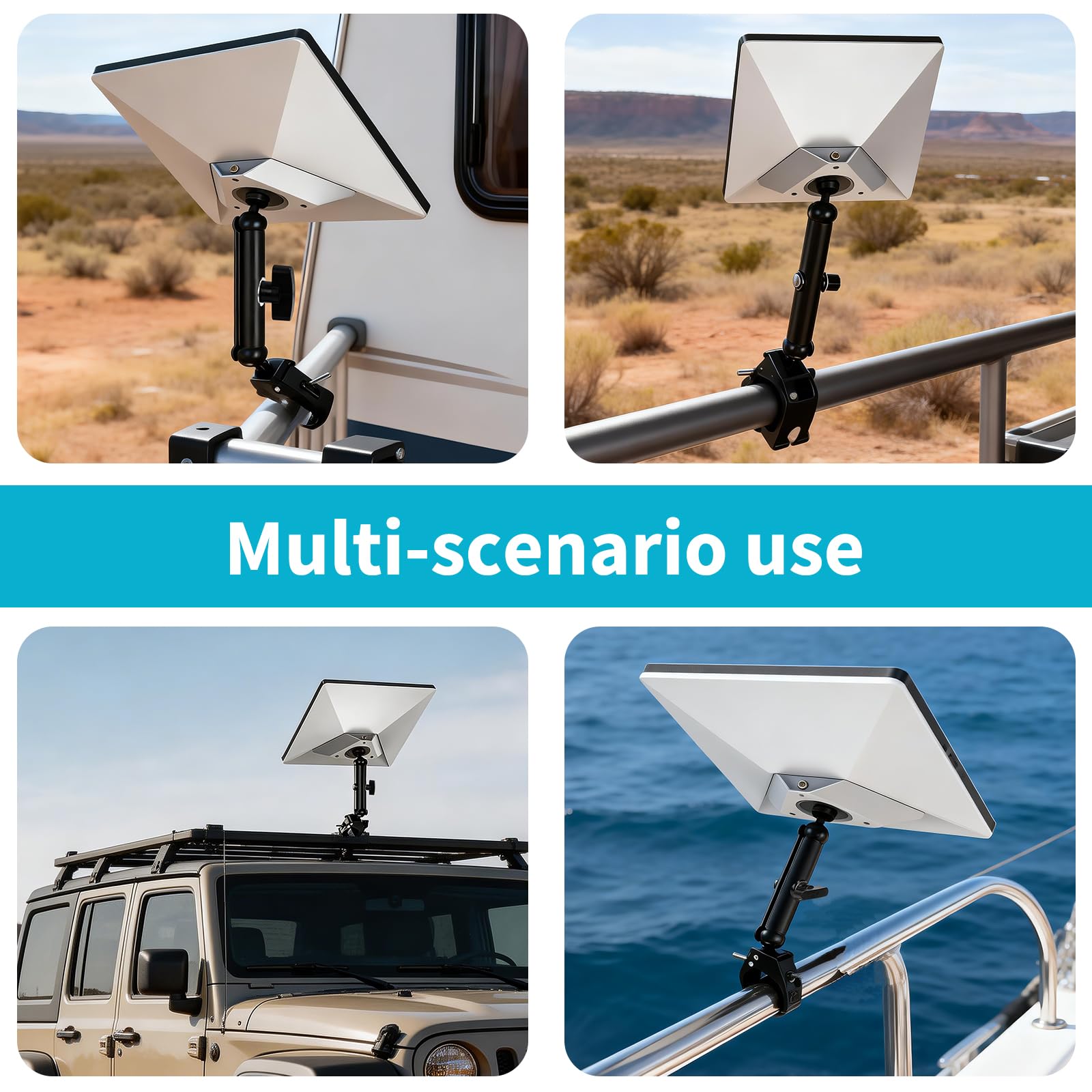 Starlink Mini Halterung, Aluminium-Adapter für Starlink Halterung Balkon mit 1/4"-20 und 3/8"-16 Gewinde und Verstellbarer Festgeräte für Camper, Wohnmobile, Balkon und Dachgepäckträger