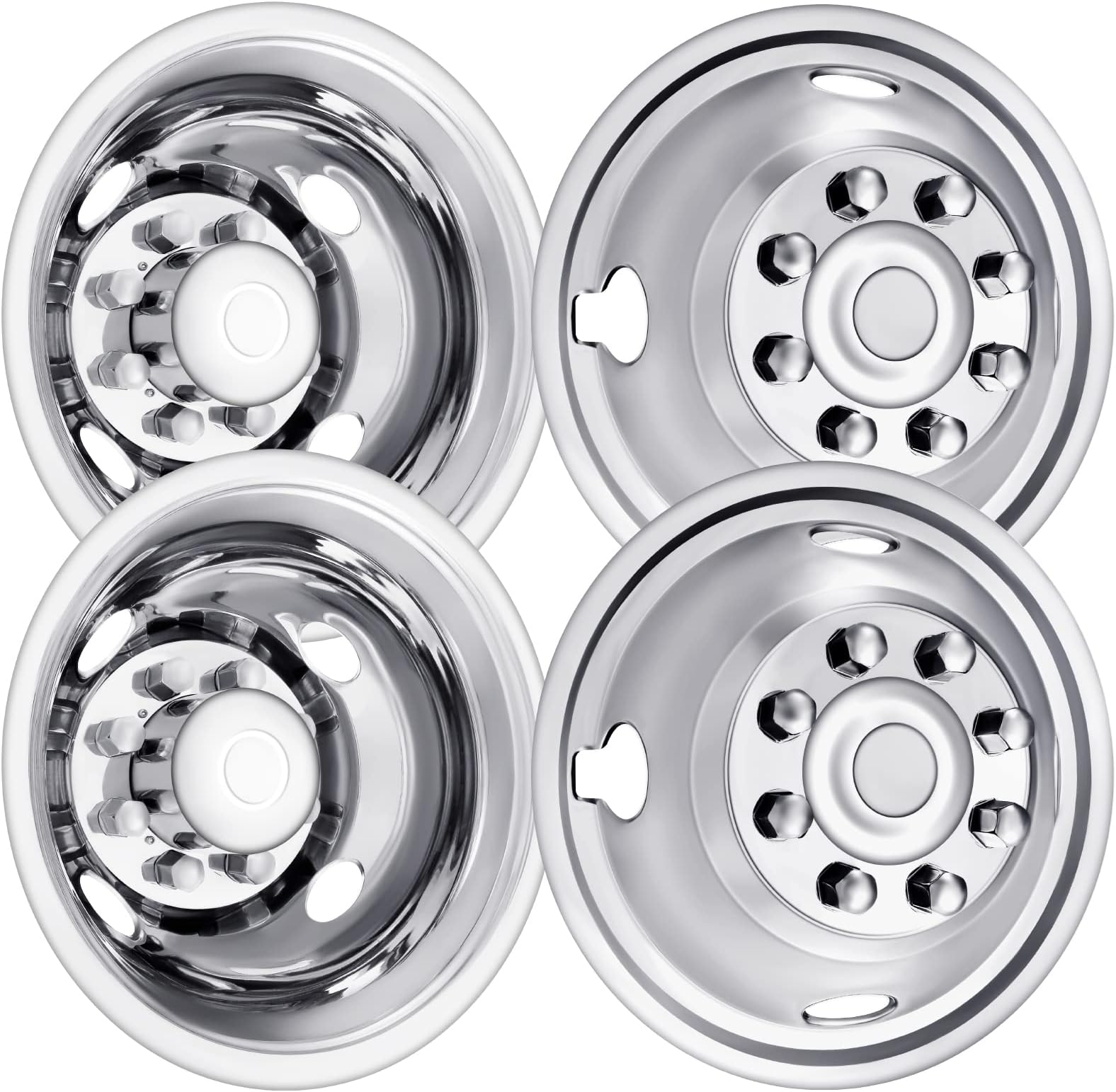 VMBQRTI 16" 8 Lug Wheel Simulators Stainless Steel Full