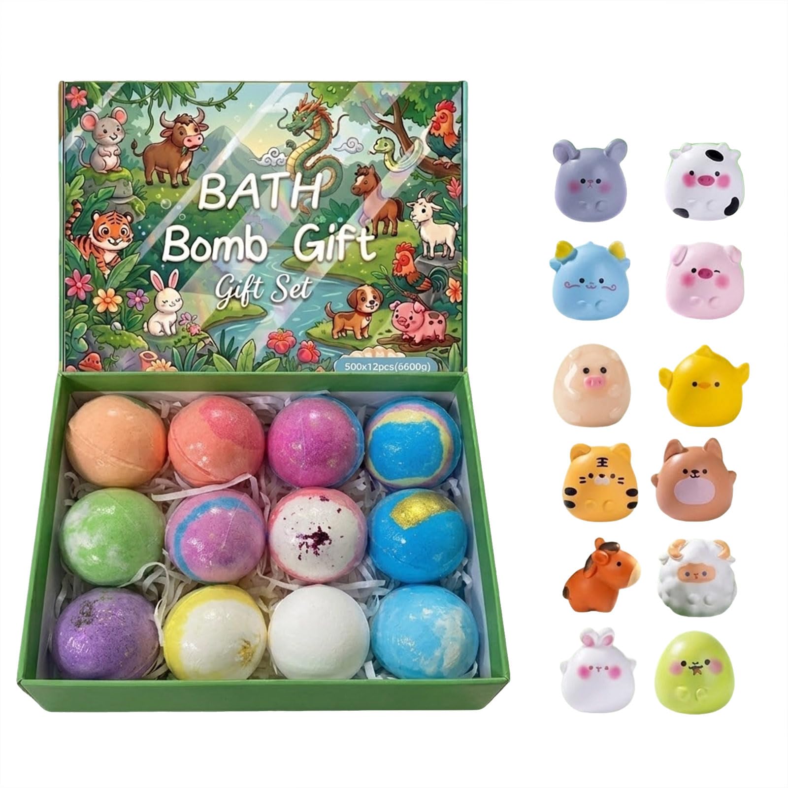 Zestaw 12 sztuk bomb kąpielowych dla dzieci, bomby kąpielowe dla dzieci z surprise inside, naturalne, organiczne bomby kąpielowe, kule kąpielowe, prezent dla dzieci, prezent dla kobiet, do kąpieli