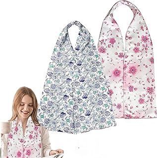 VOPHIA 2 Pack Adult Bib Dining Scarf for Women Microsuede Washable Reusable Food Clothing Protectors Dining Mouth Towel Scarf
