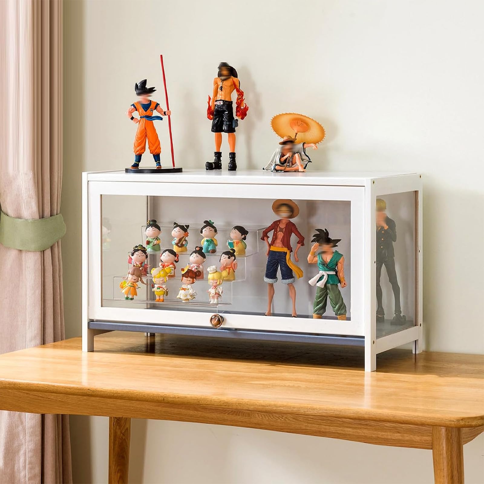 Hynbdes Acrylic Display Cabinet, Living Room Display Cabinet, Display Cabinet, Tough Texture, Sealed and Dustproof, Suitable for Various Scenarios White80*33 * 40