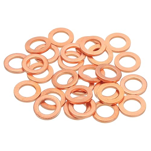 MECCANIXITY - Juego de 38 piezas de arandelas planas, arandelas de cobre M8, anillo de sellado de cobre, arandelas de aplastamiento, 8 mm de
