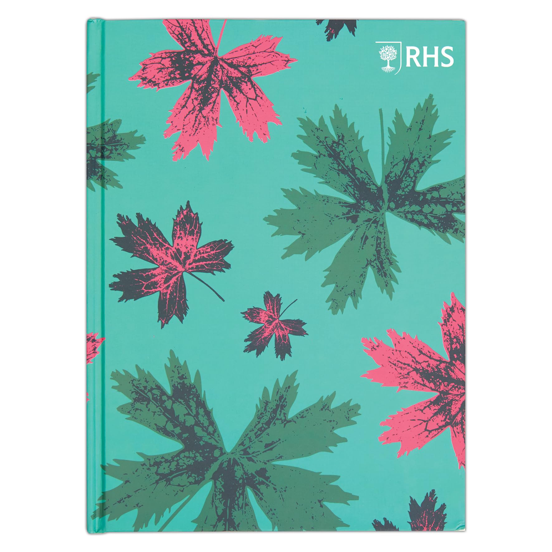 Rhs Multicoloured The Royal Horticultural Society 160 Page Hardbound Sketchbook (90Gsm), Leaf Pattern, A5, For Sketching, Drawing, Scrapbooking, Notes, Ideas, Painting, Acrylic, Watercolour