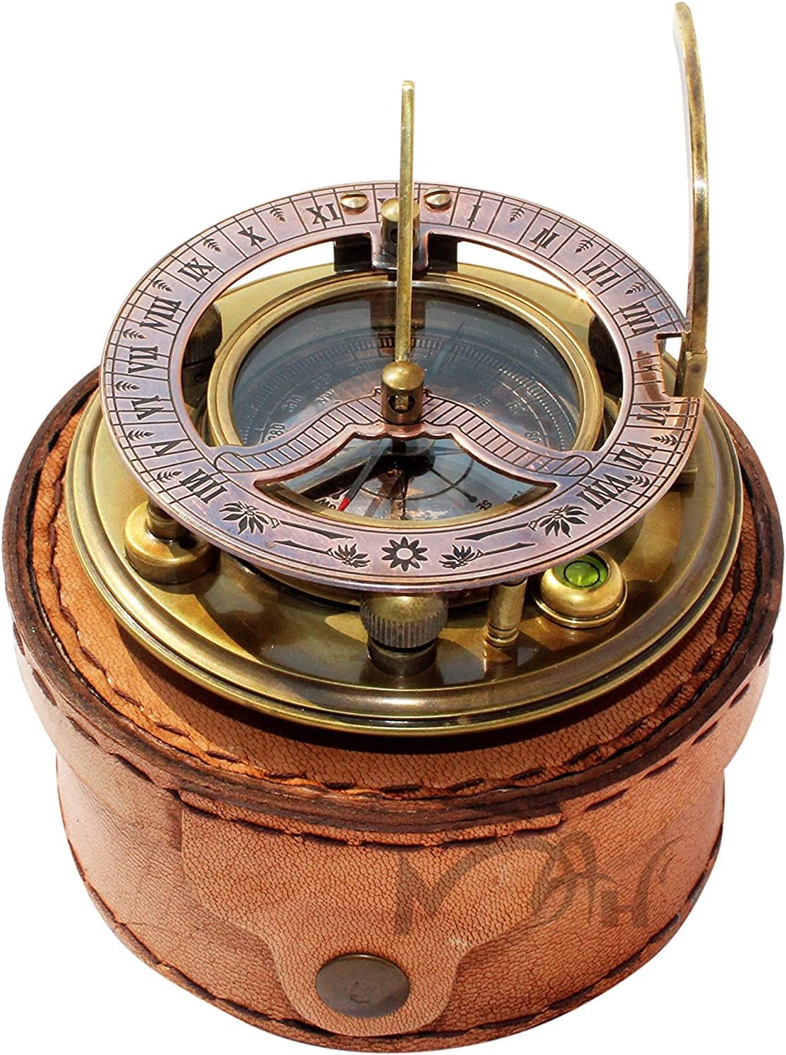 Anniversary Brass Sundial Compass Gift for Him or Her – Keepsake for Husband, Wife or Couple – 50th 40th 25th 20th 1st Year Wedding or Love Celebration – Engraved or Embossed Romantic Quote Compass
