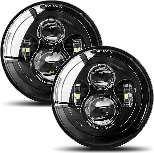 UNI-SHINE 2pcs Projector 7 Inch LED Headlights Hi/Lo Beam 7’’