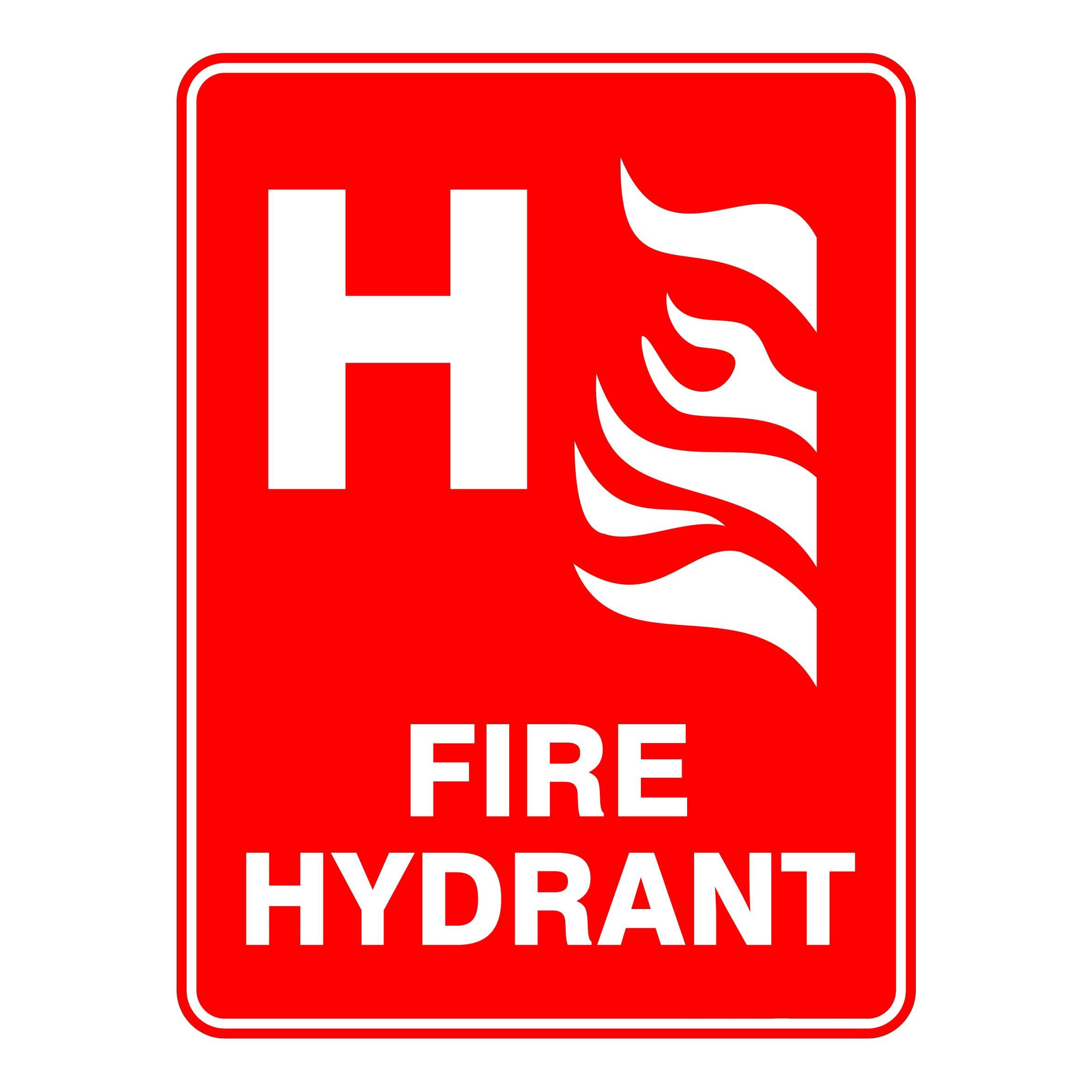 Fire Hydrant Sign, 12x8 Metal Tin Sign, Fire hydrant location.