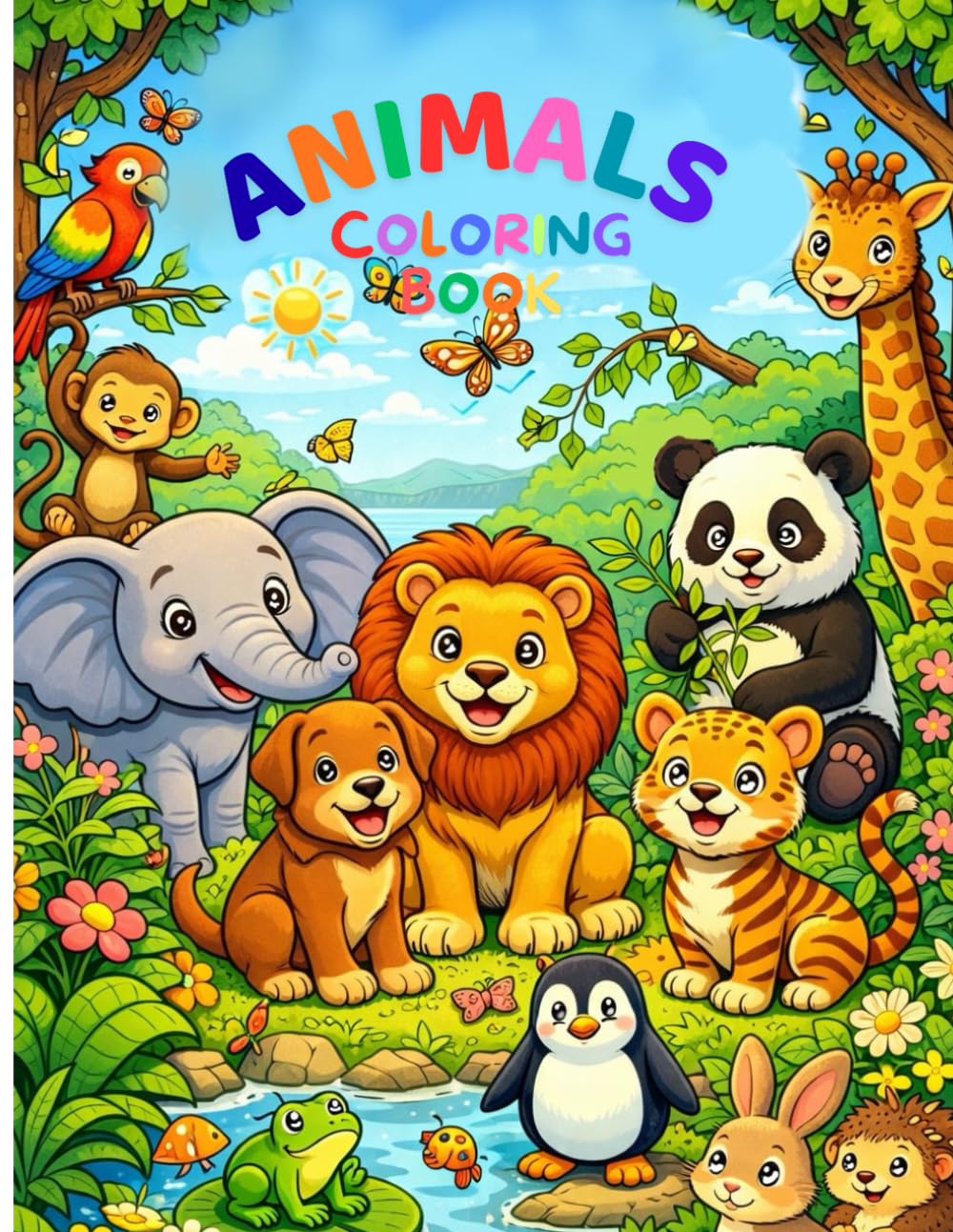 ANIMALS COLORING BOOK: Cute and Fun Animal Coloring Pages for Children