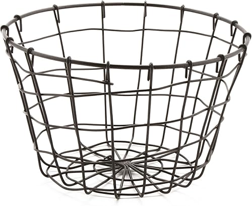 G.E.T. WB-317-MG - Cesta de almacenamiento de alambre de hierro resistente, redonda, 8 x 8 pulgadas