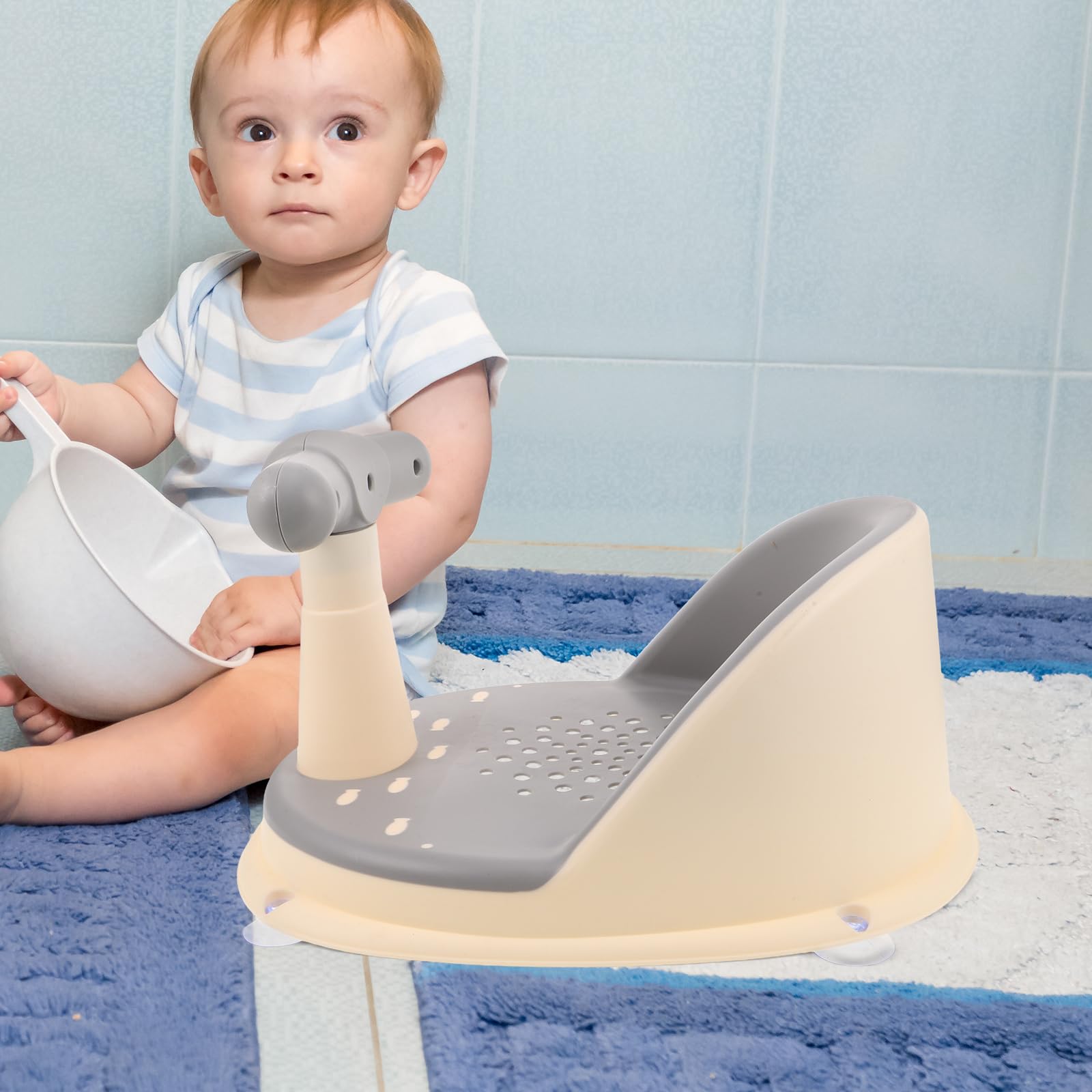 Vaguelly 1 Set Baby-Badesitz: Rutschfester Baby-Badesitz für Neugeborene und Kleinkinder. Verstellbarer Badewannenstuhl für Säuglinge mit erhöhter Designunterstützung zum Aufsitzen