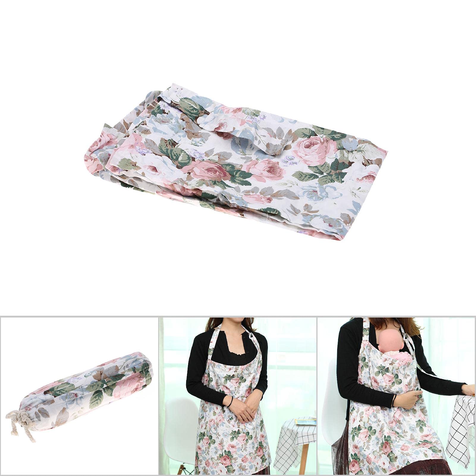 Poncho per allattamento, Scialle per allattare in, Sciarpa traspirante in cotone, Grembiule Allattamento Copertura Poncho per Allattamento al Seno (blu