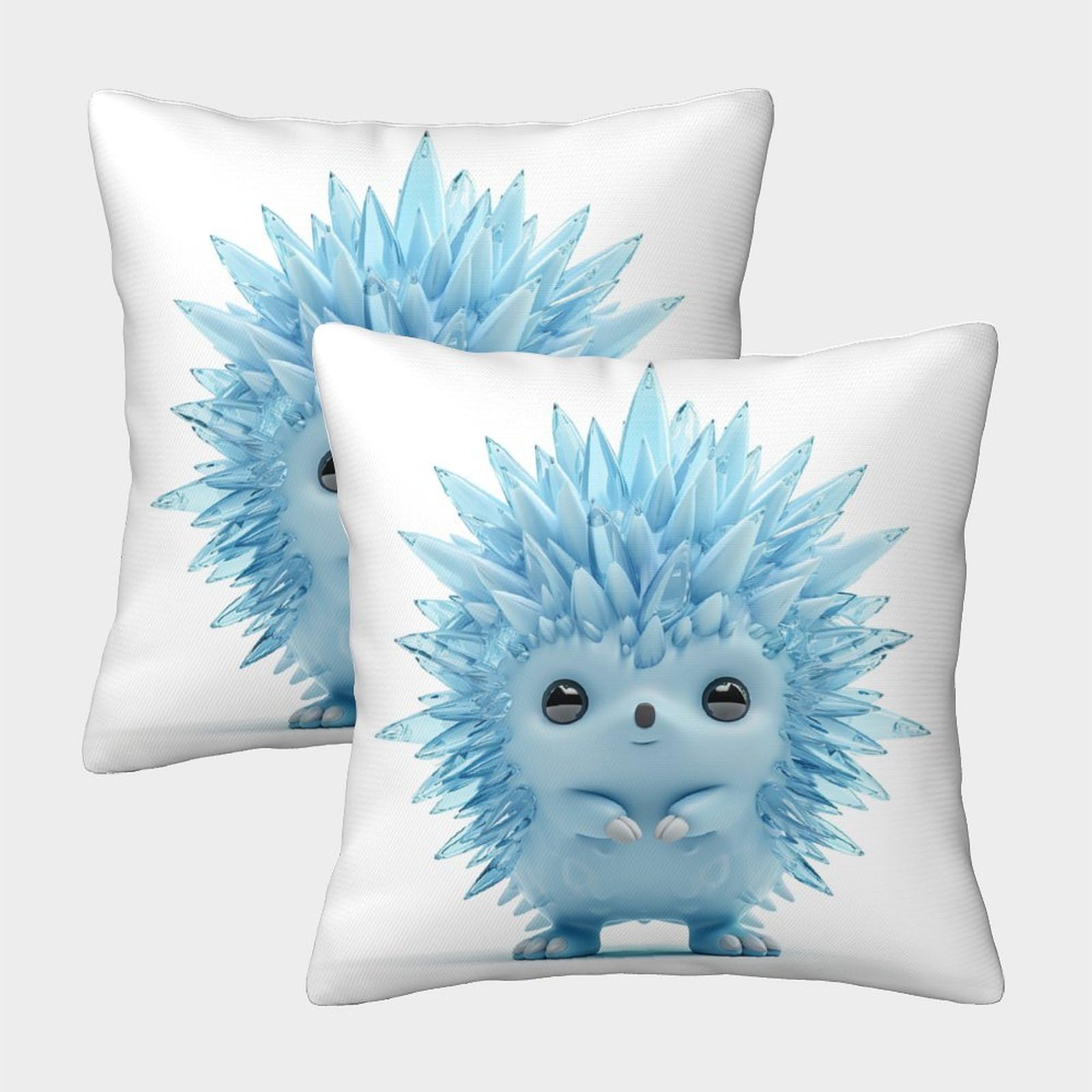 TNFHSOFT Hedgehog Cushion Cover 2 Pack Decorative Machine Washable Pillowcases Square Pillow Cases with Invisible Zipper Cushion Covers for Sofa Car Bed Outdoor Decor Throw Pillow Cases 50x50cm — image 1