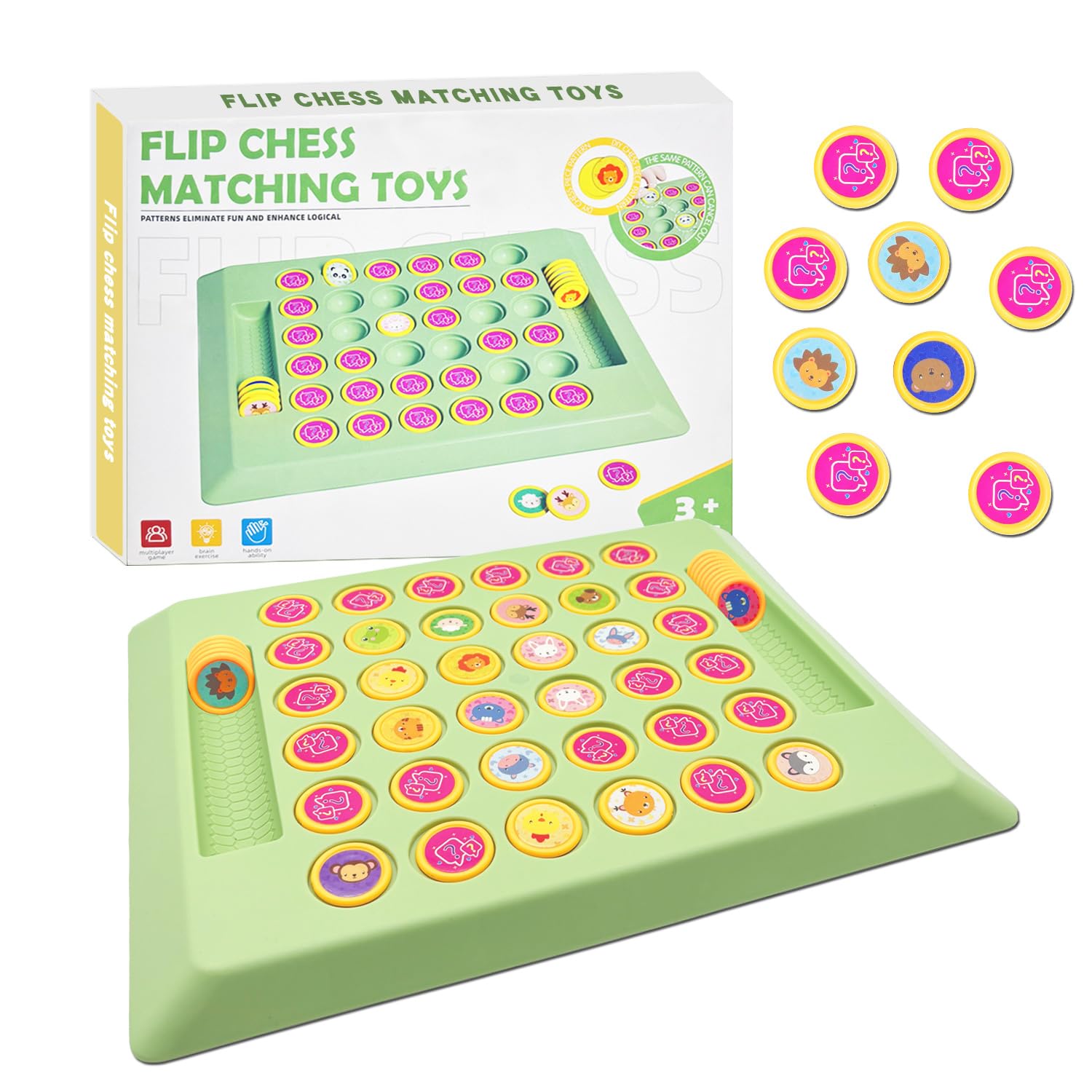 Anemeeoke Matching Memory Game, Travel Toy for Boys Girls, Educational Board Games for Kids Age 3 4 5 6 7 8 Year Old
