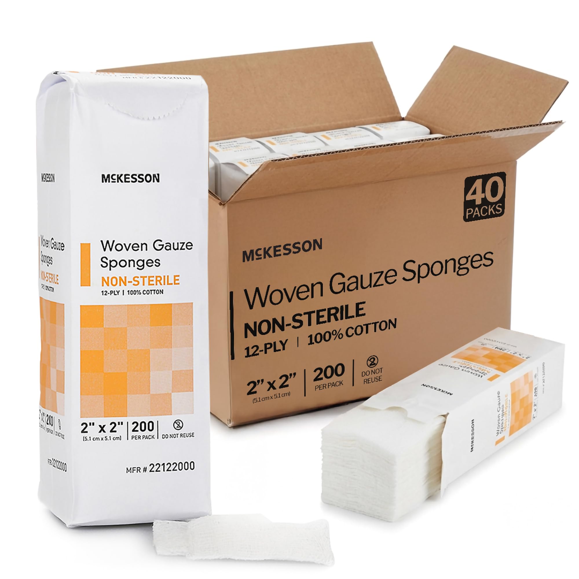 Amazon.com: McKesson Non-Sterile Woven Gauze Pads, 2 x 2 in, 8000
