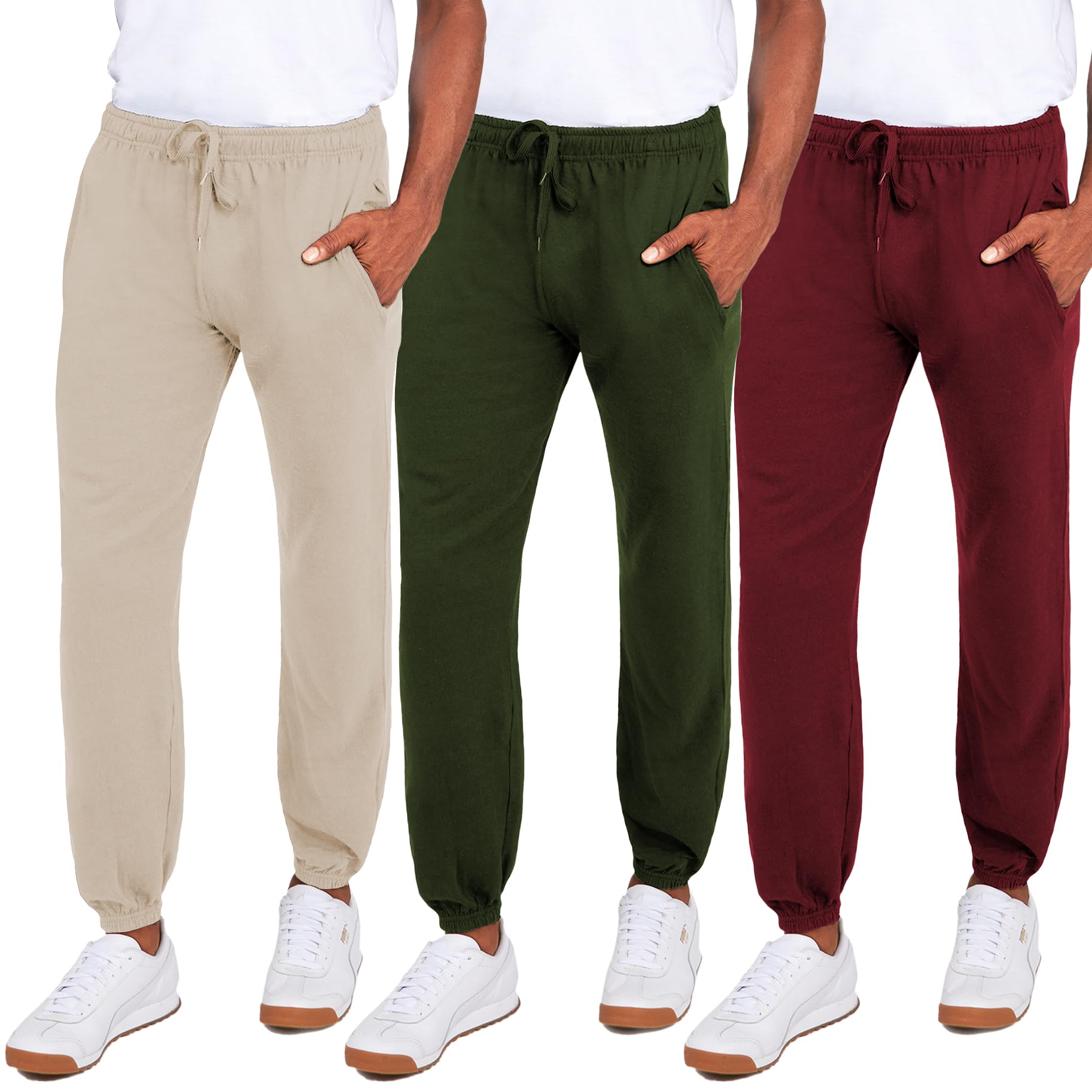Andrew Scott Men's Fleece Joggers Pants | Multi Pack | Athletic Loose-fit Sweatpants for Workout, Running, Training