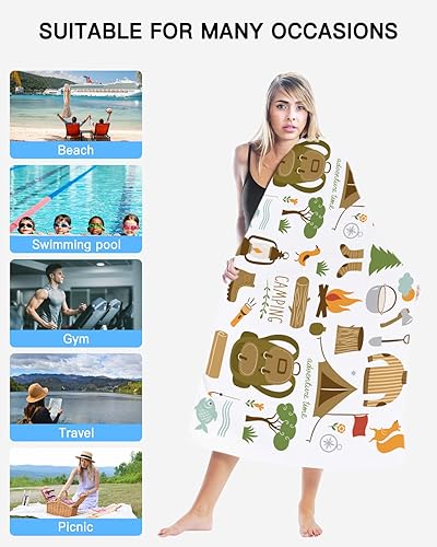 Miniatura 2 de Toalla de playa, toalla de playa de verano al aire libre, toallas de baño suaves absorbentes, toallas de baño de 36 x 72 pulgadas para baño,