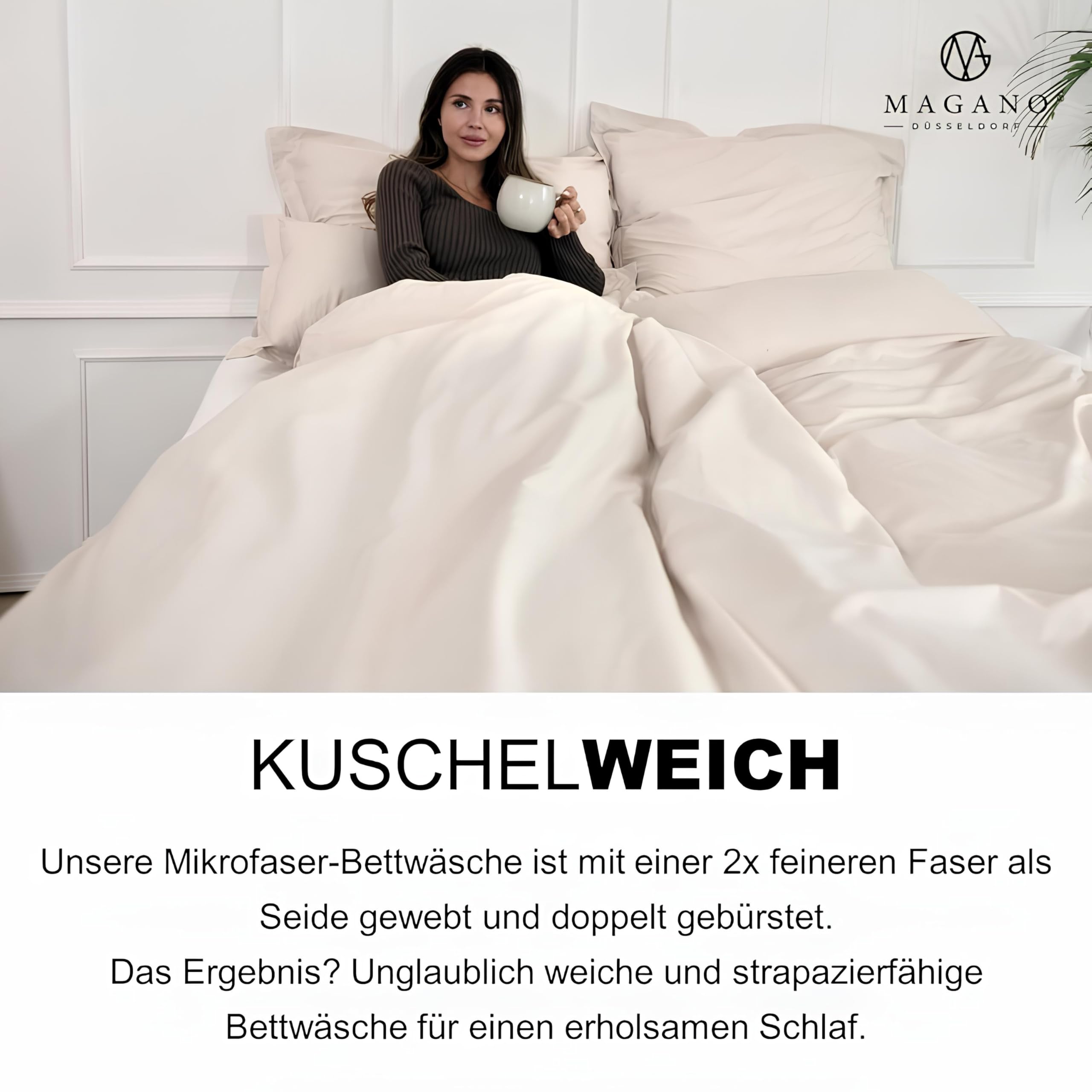Beddengoed 200 x 200 cm, katoen, renforcé, kaki, taupe, effen katoenen beddengoedset,... | bol