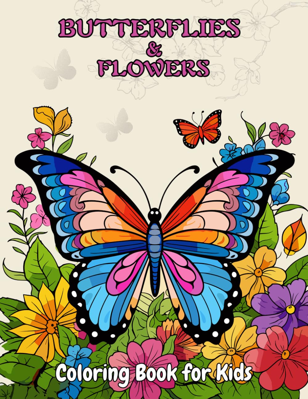 Butterflies and Flowers Coloring Book: Enchanting Style Coloring Pages ...