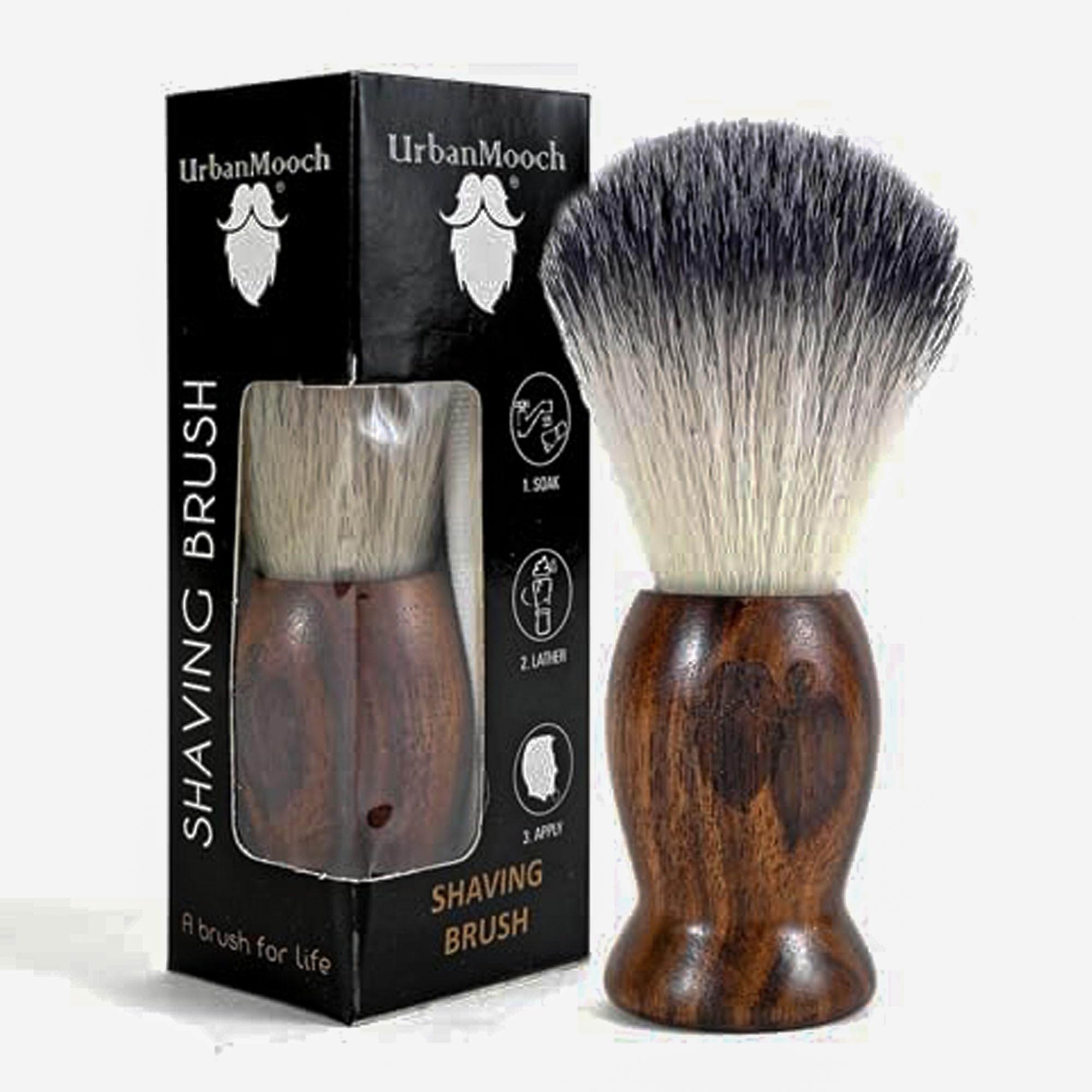 Shaving Brush for Men | Sheesham Wood Handle with Ultra-Soft Absorbent Bristles | Luxury Imitation Badger Hair Shaving Brush | Soft Shaving Brush for Men Grooming | Hand-Crafted in India
