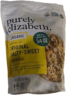 Organic Original Salty-Sweet Purely Elizabeth Granola Crunchy ancient grain clusters with organic oats, chia & coconut sugar, Gluten-Free, Non-GMO 34oz Bag (Pack 1)