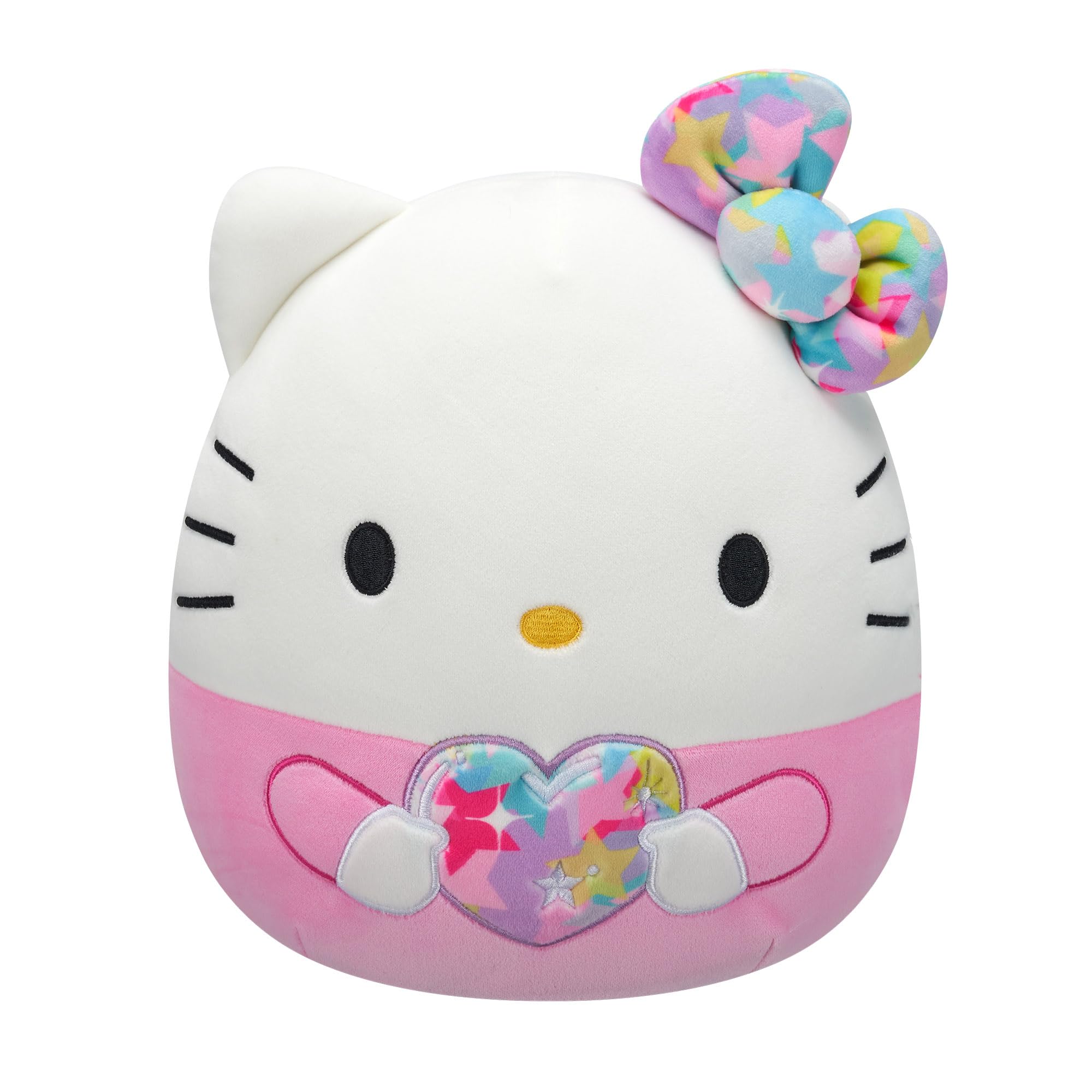 SquishmallowsOriginal Sanrio 10-Inch Starshine Hello Kitty Holding Rainbow Heart – Official Jazwares Plush (Medium-Sized)