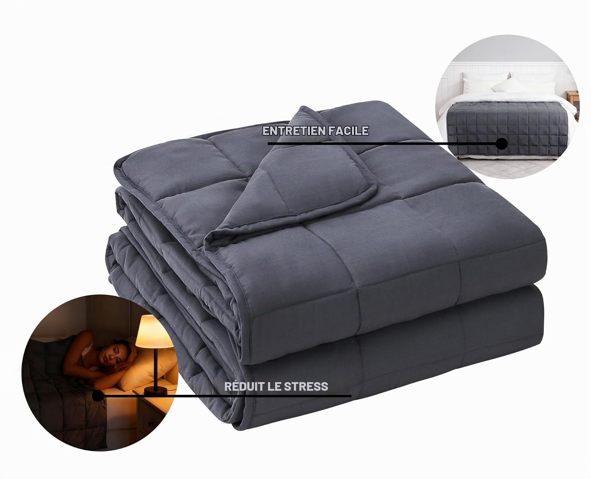 Couverture Lestée Adulte, Weighted Blanket 150x200 cm 9kg