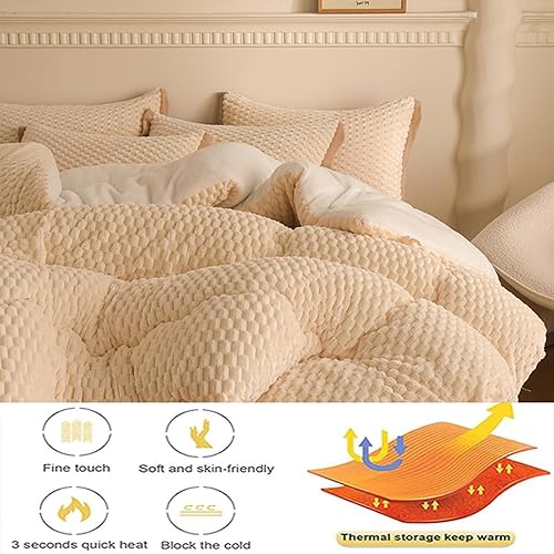 Miniatura 3 de Edredones de cama gruesos y transpirables, edredón de plumón, cachemira y telas dobles, edredón de invierno grueso de terciopelo de doble cara, C,