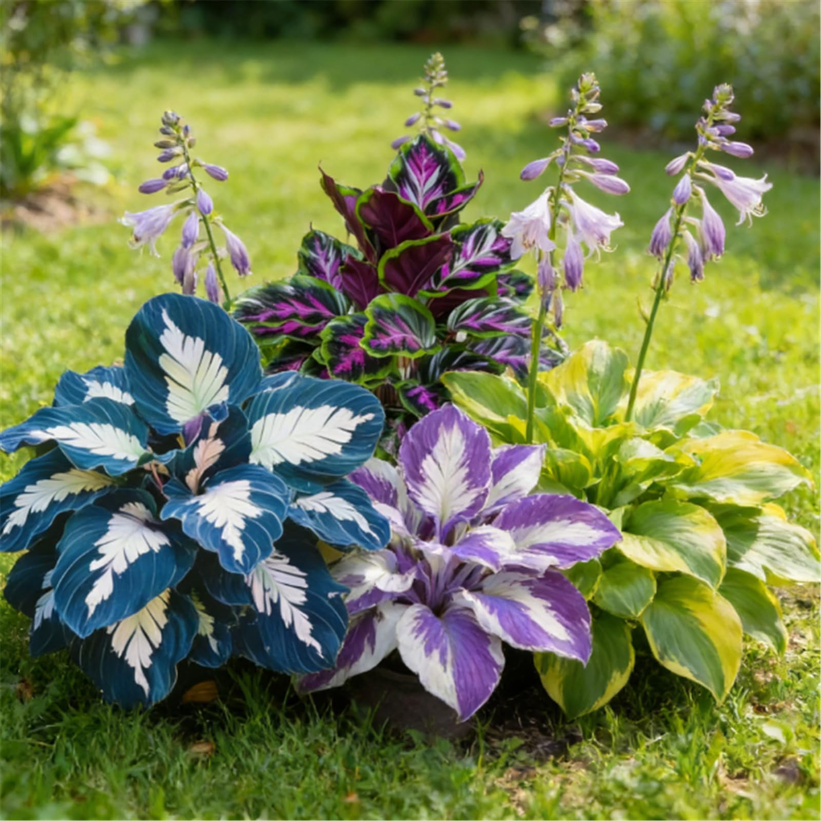 Midnight Purple Heart Hosta - Many Varieties, Mature Plants 50cm Tall, Shade-Tolerant, Suitable for Terrace Pots and Garden Edges/that Grow Fast/Golden Jade Carving-6 Roots-Cresiano