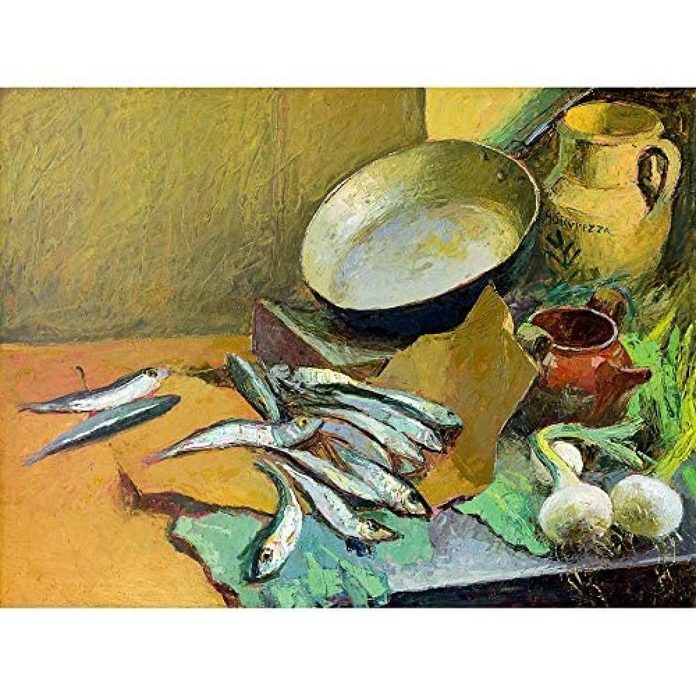 Artery8 Sicurezza Still Life With Anchovies Painting Unframed Wall Art Print Poster Home Decor Premium