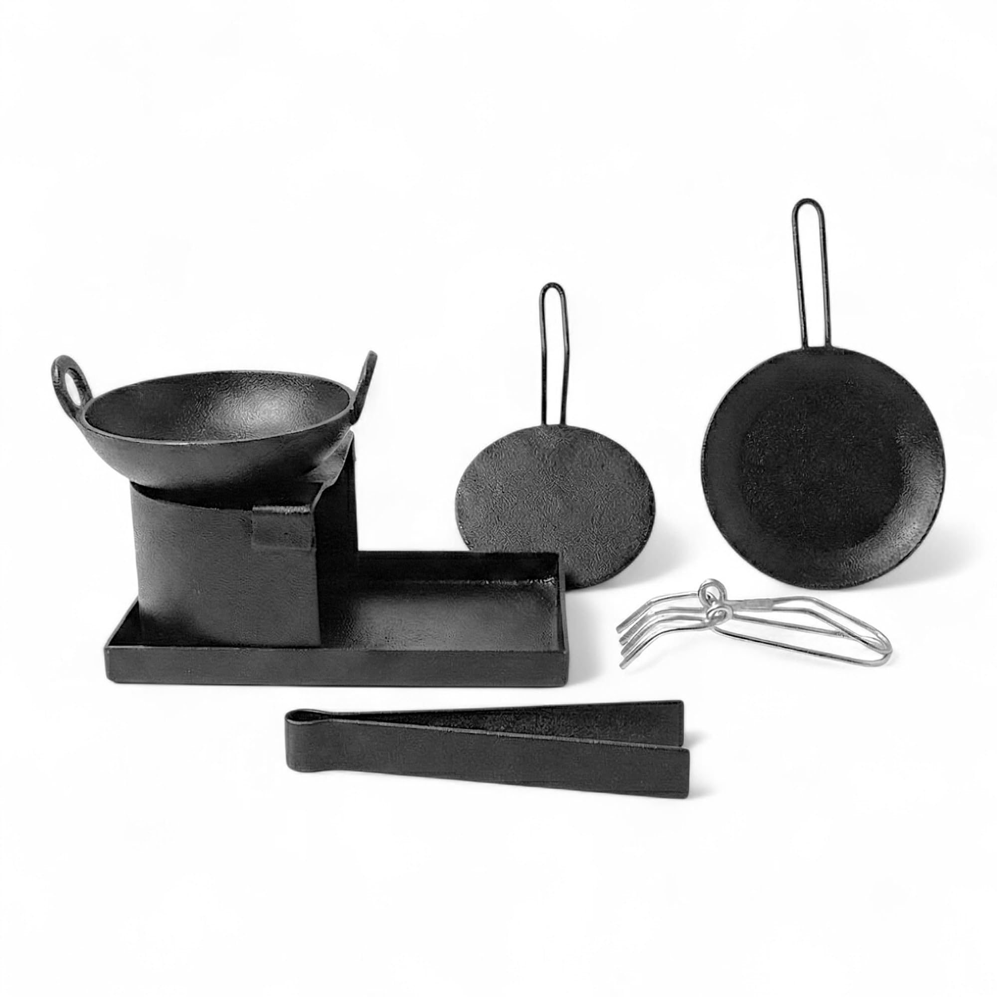 LALLA Black Pure Iron Miniature Kitchen Set for Kids (6pcs)-image-20