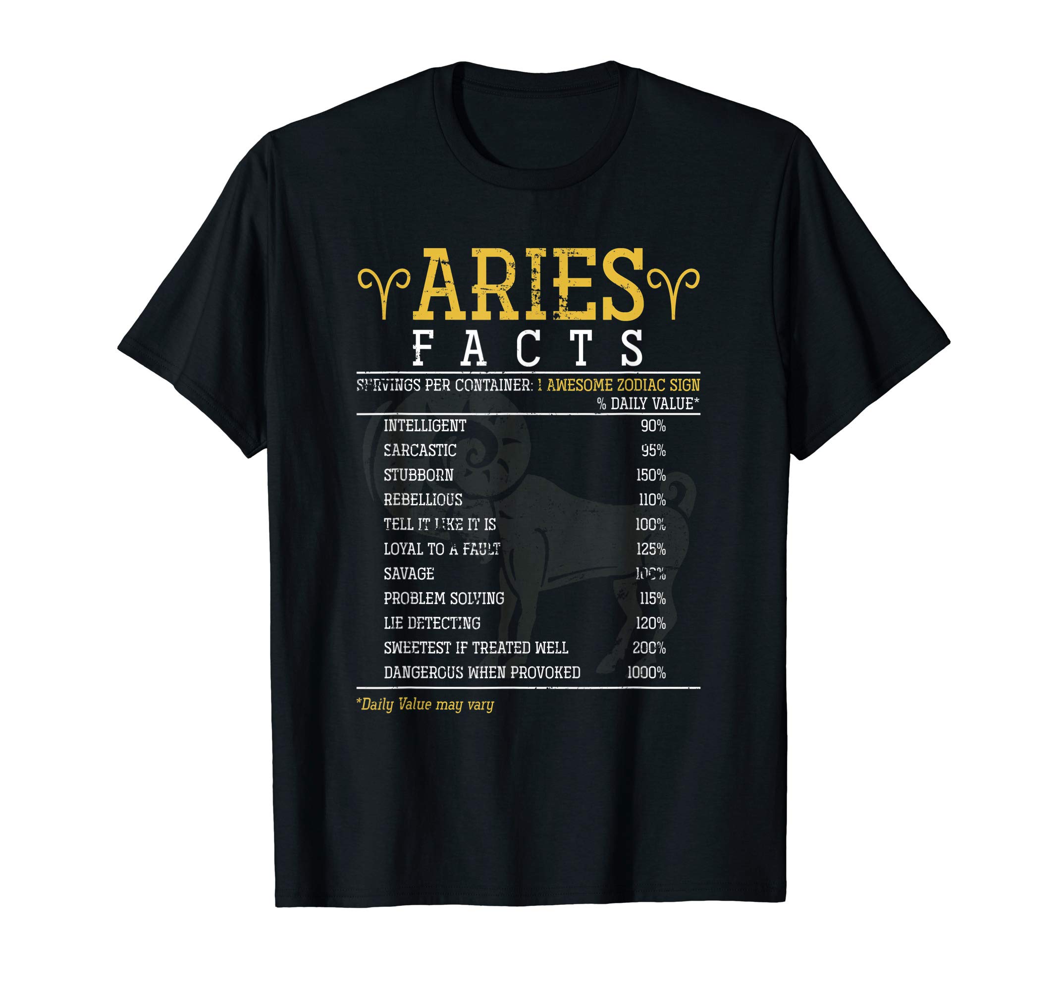 Astrology Zodiac Sign TeesAries Facts Zodiac Sign T-ShirtOEKO-TEX STANDARD 100