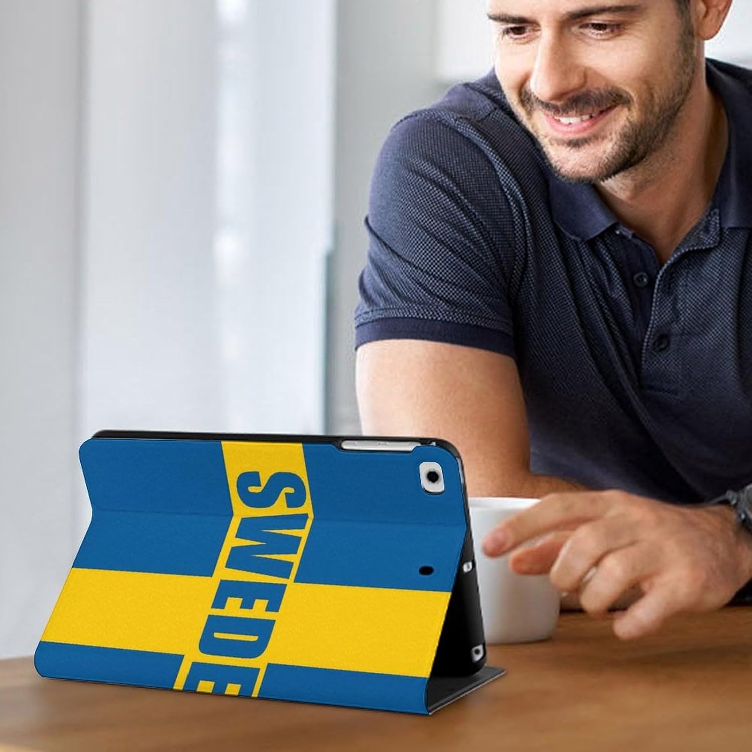 Sweden Swedish Flag Fashion Case Protective Cover Adjustable Stand Mini 1/2/3/4/5 (7.9in) image 5