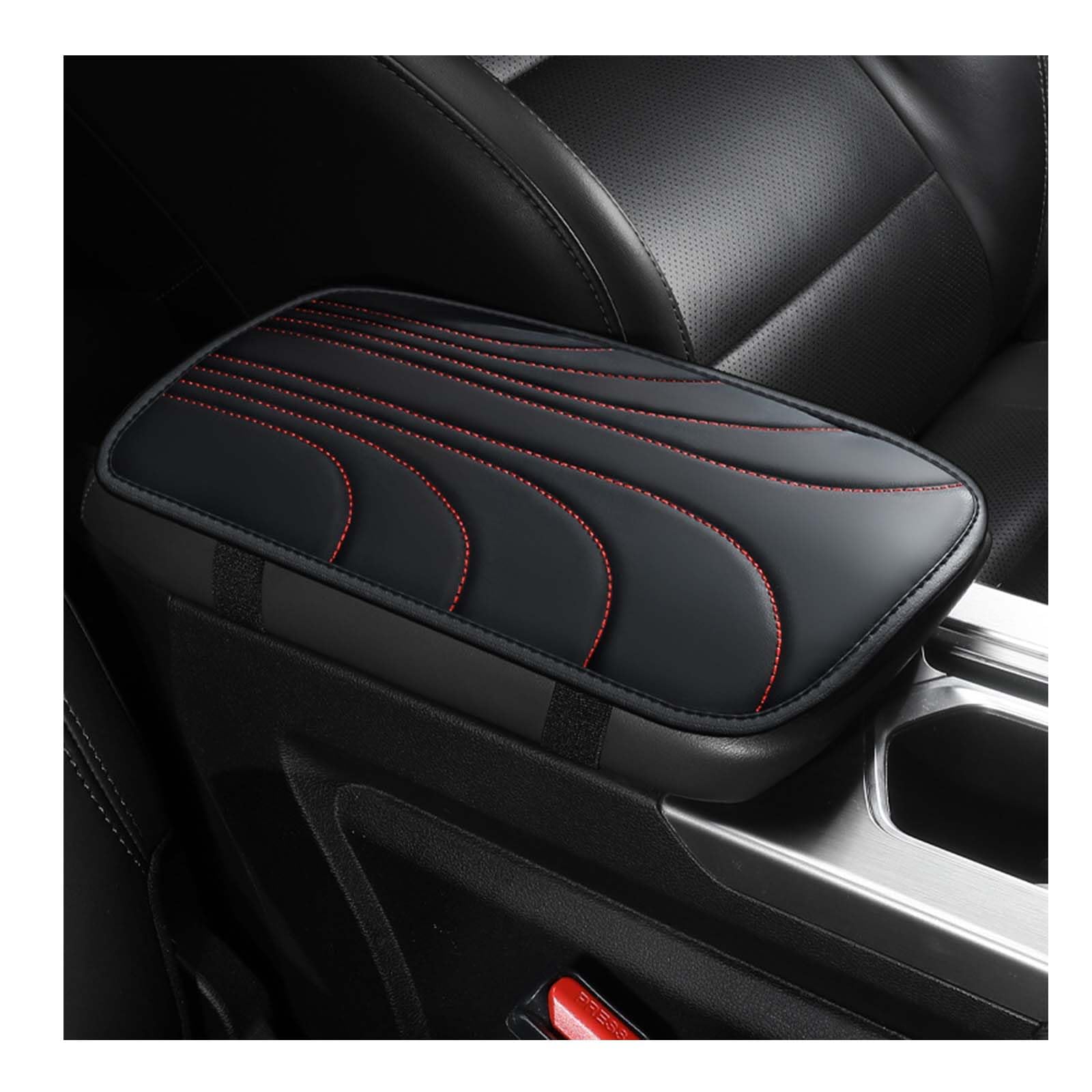 TRQCHIPS For MG ZS Hybrid+ Trophy 2024 2025 2026 Car Armrest Pad, Leather Center Console Cover, Anti-Scratch Waterproof Center Console Protector, Easy Fit,B