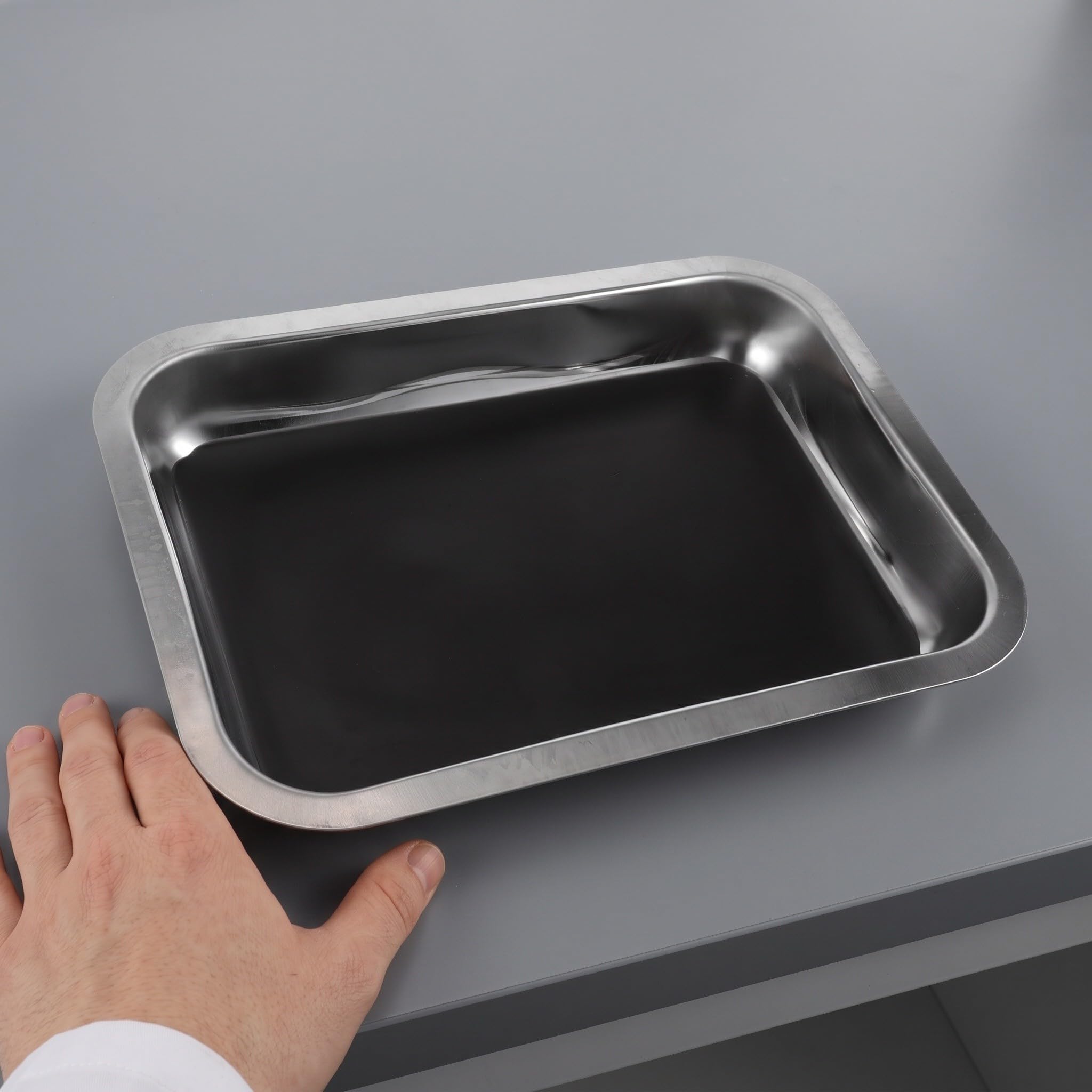 Zerodeko Plateau de Dissection réutilisable en Acier Inoxydable (4 pièces) avec Cire - Idéal pour l'enseignement de la biologie (spécimens, Instruments et Outils) - Matériel pour