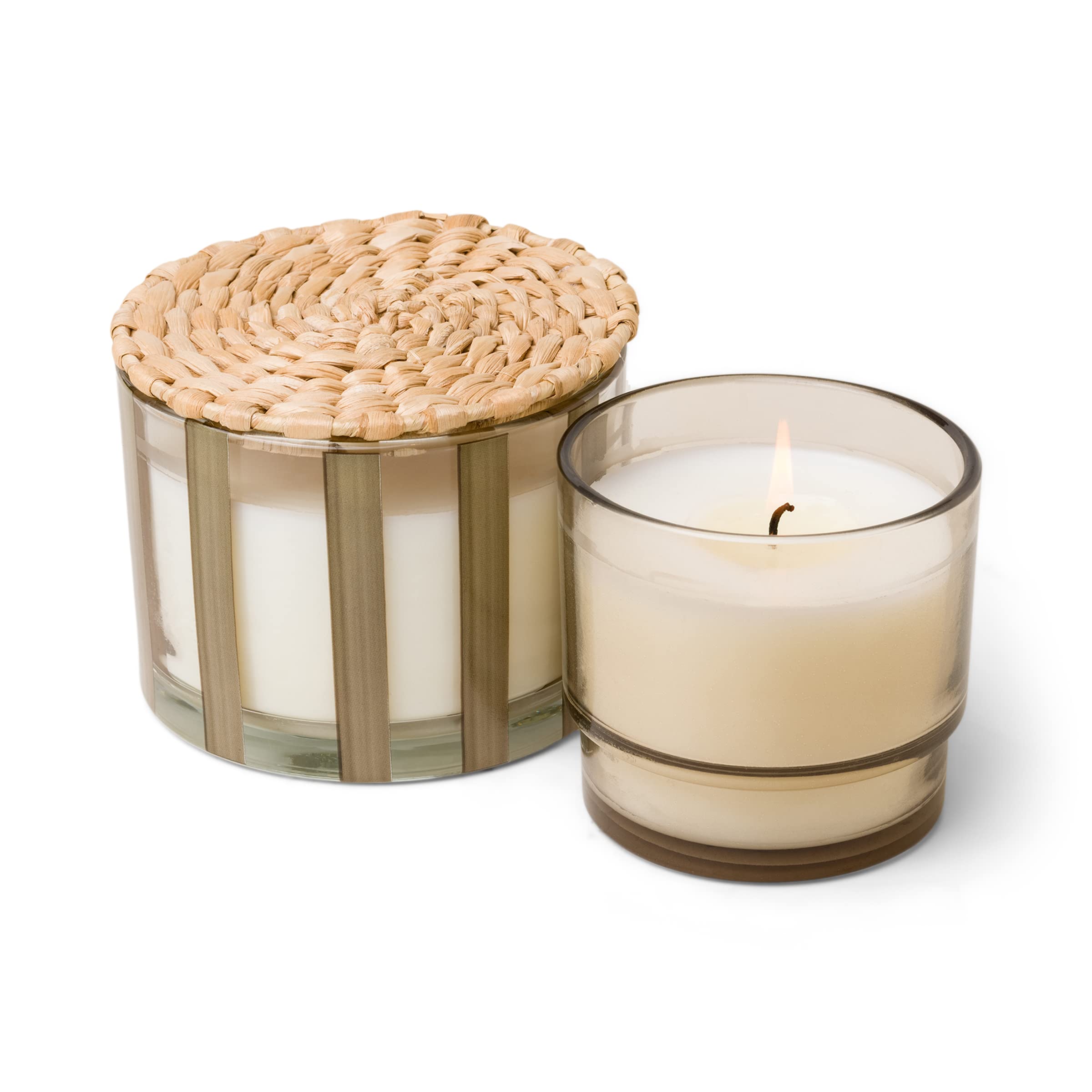 Paddywax Candles Al Fresco Collection Naturally Scented Candle in Reusable Glass Tumbler, 340 Grams, Cotton + Teak - Image 2