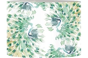 Yzaoxia Green Peacock Lamp Shade for Enchanting Ambiance