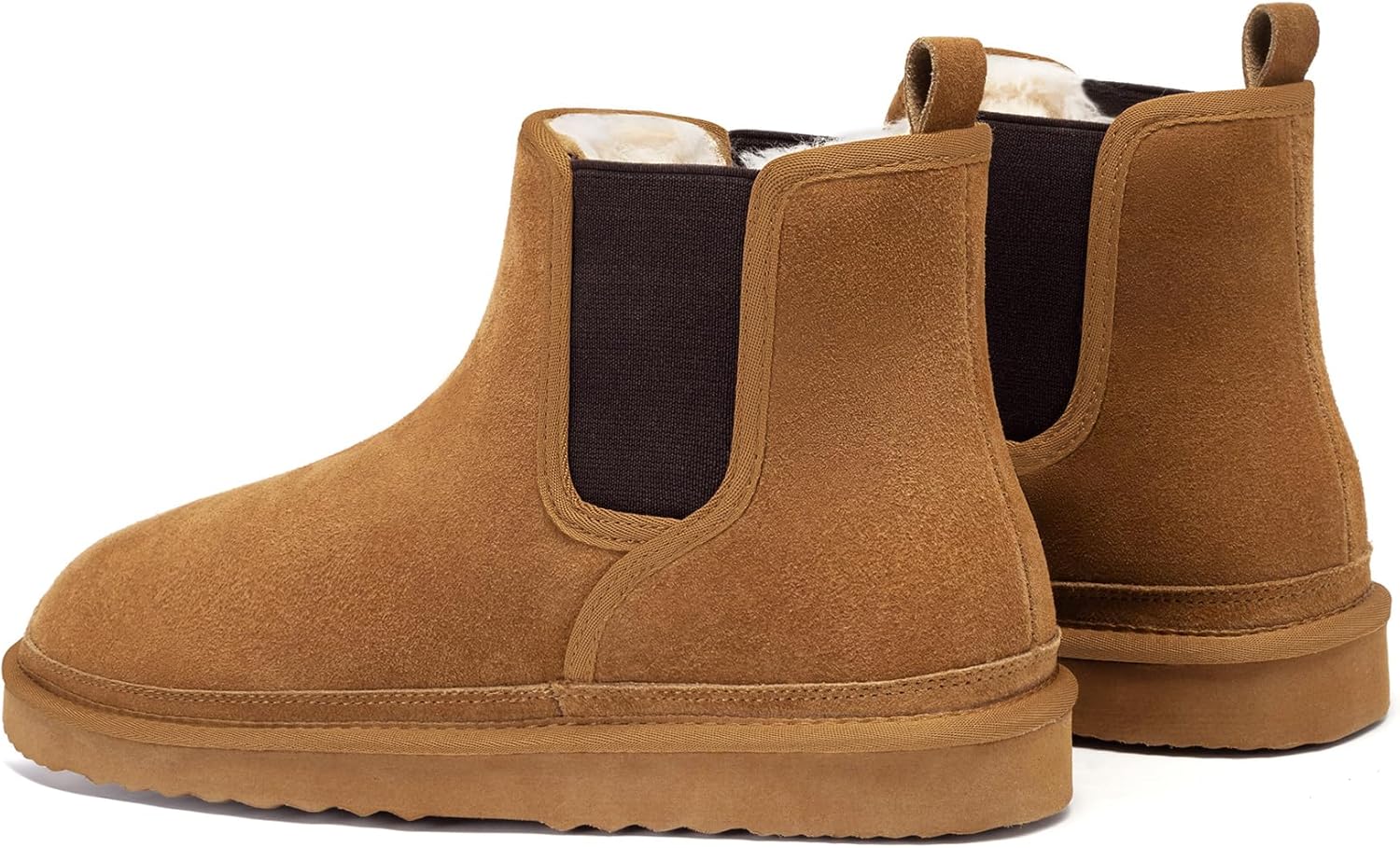 Athlefit Men's Winter Snow Boots for Men Suede Chelsea Boots Casual Warm Anti-Slip Chelsea Boots - Image 5