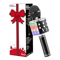 Fede Microfono Karaoke Bluetooth Wireless per Bambini, Karaoke Portatile con Luci