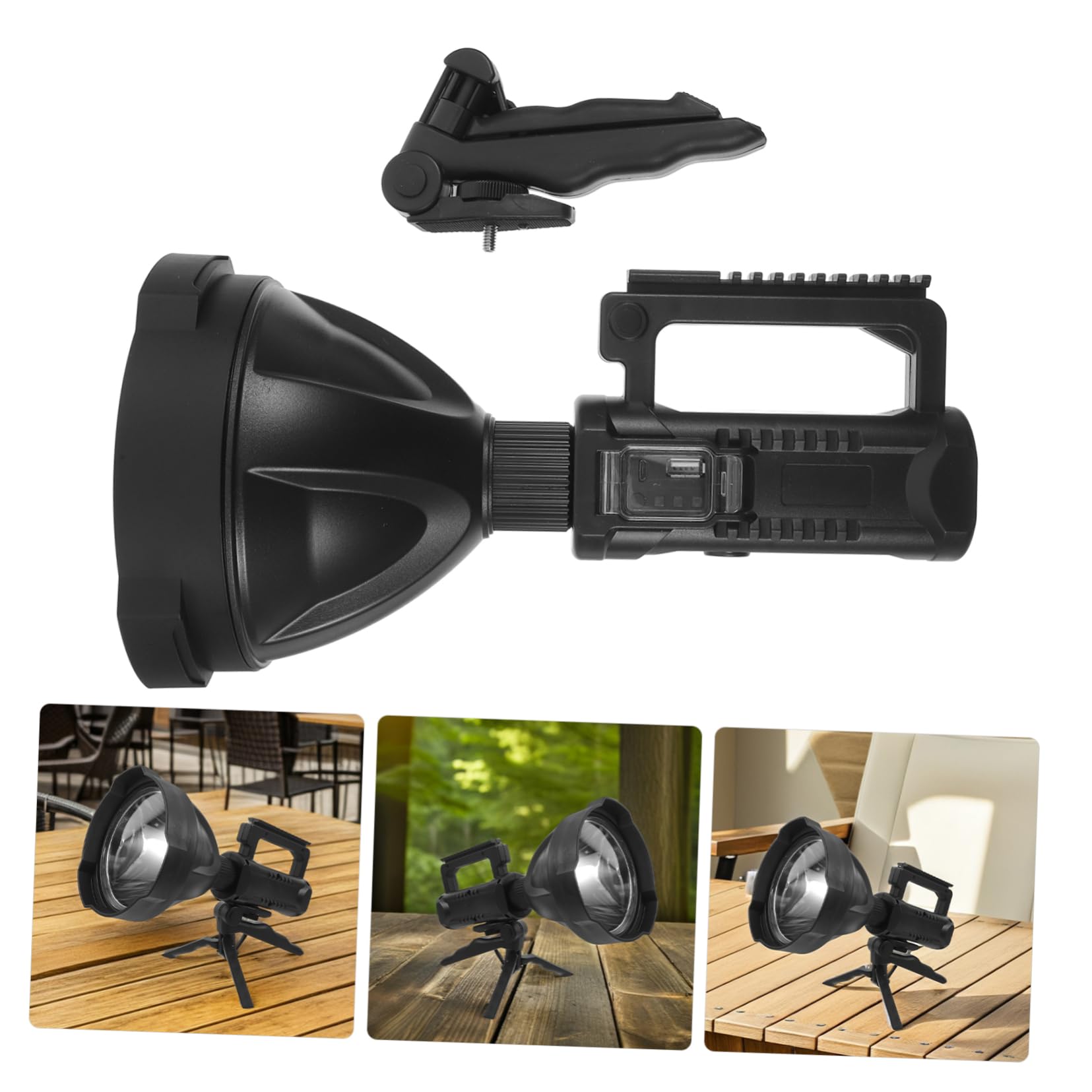 jojofuny LED Wiederaufladbare Taschenlampe Handlich Starkes Licht Lange Tragbar Camping Outdoor Notfall Multifunktionale Beleuchtung für Wanderungen und Nächtliche Erkundungen