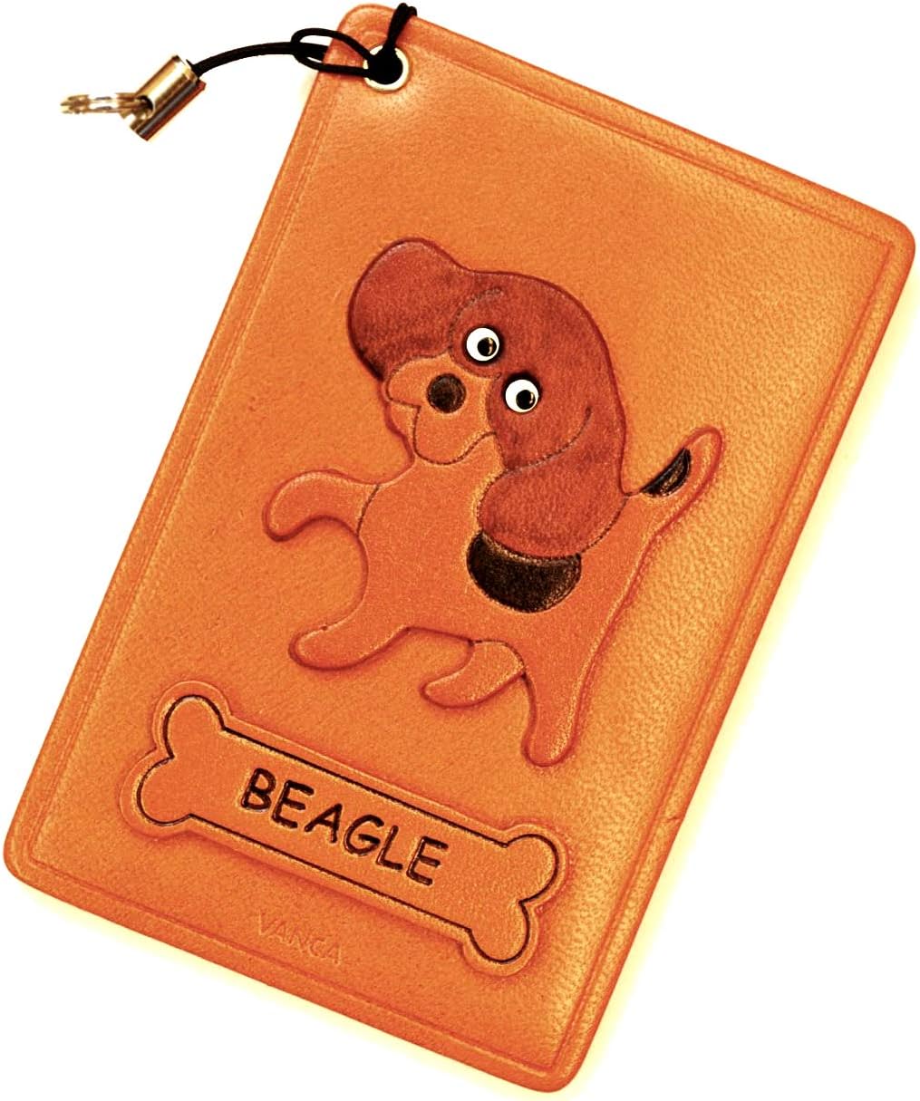 Beagle Leather Dog Pass/ID/Credit/Card Holder/CaseVANCA Handmade in Japan