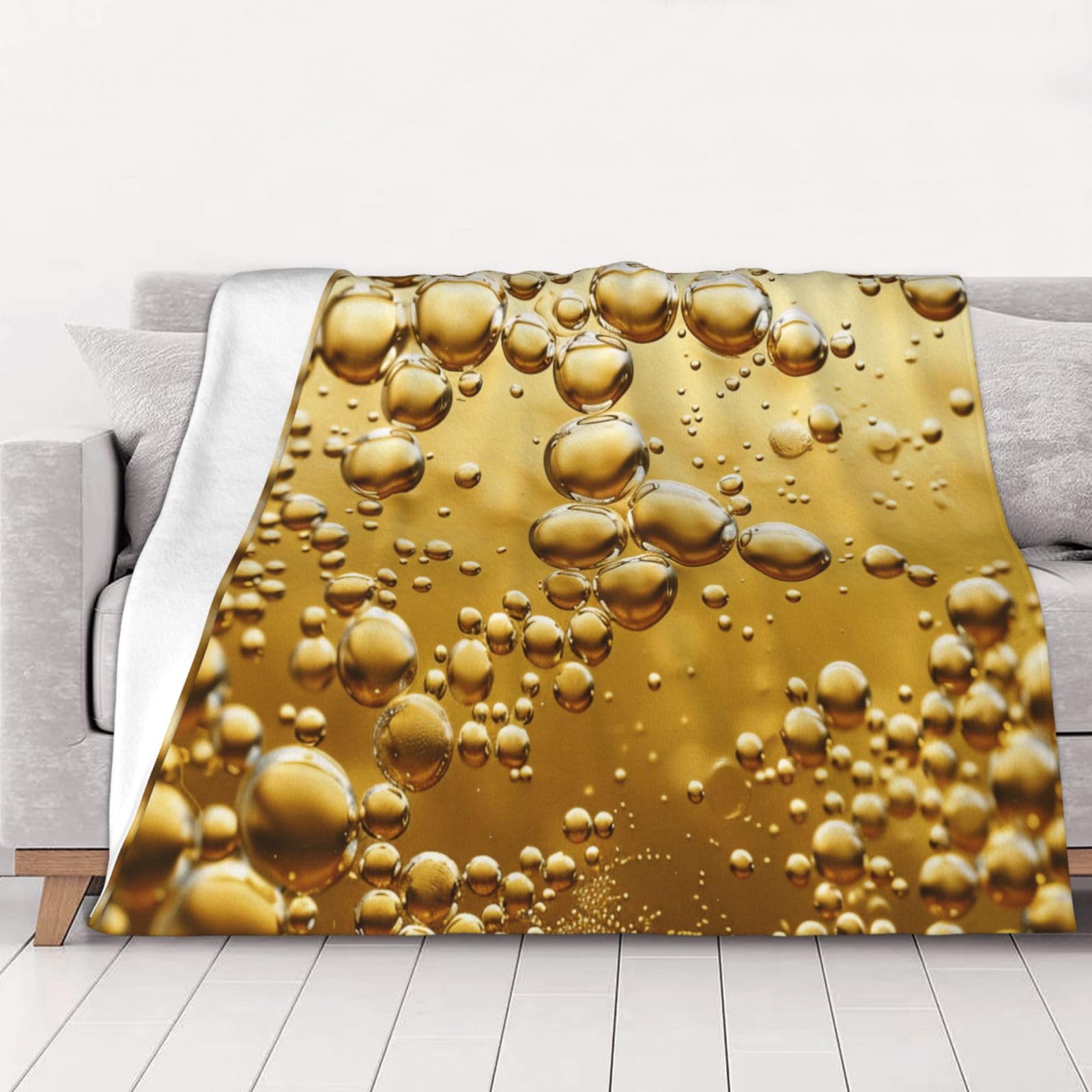 AUBKFELD Beer Bubble Printed Flannel Blanket 200x150 CM, Soft & Warm Throw Blanket for Sofa/Couch/Bed/Car, Gifts for Audlts Women Men