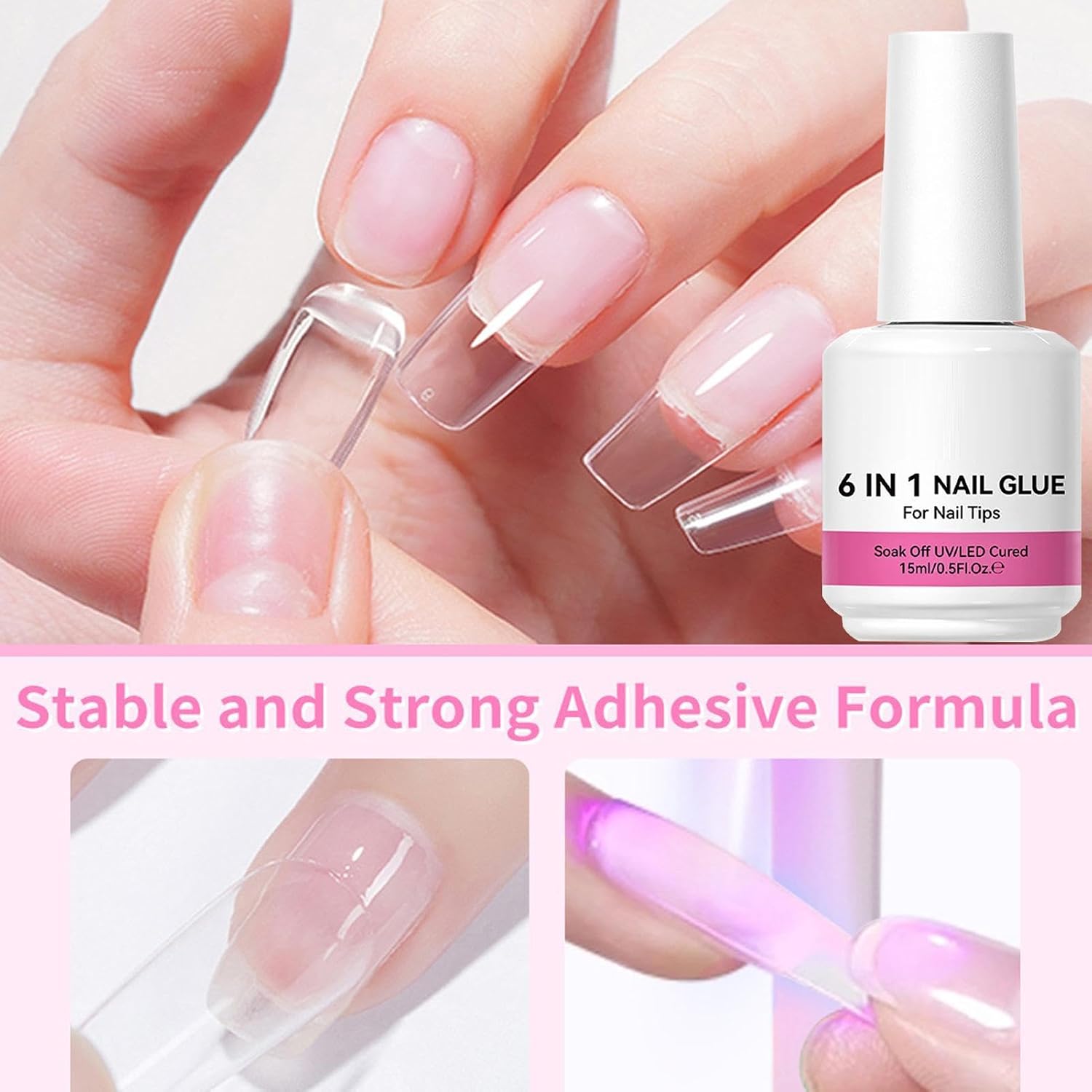 Nail Glue,15ml Multi-Functional Rhinestone Tip Glue | Gel Nail Sculpture Tool,for Beauty Salon Wedding Home Reinforcement Adhesion Women Girls Carving Patterns Manicure