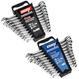 DISEN 22 PCS Ratcheting Wrenches Set, Combination Wrenches Set SAE & Metric Standard, 1/4