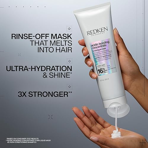 Miniatura 2 de REDKEN Mascarilla capilar para reparación de cabello seco y dañado Concentrado de unión ácido Mascarilla capilar líquida hidratante de 5 minutos