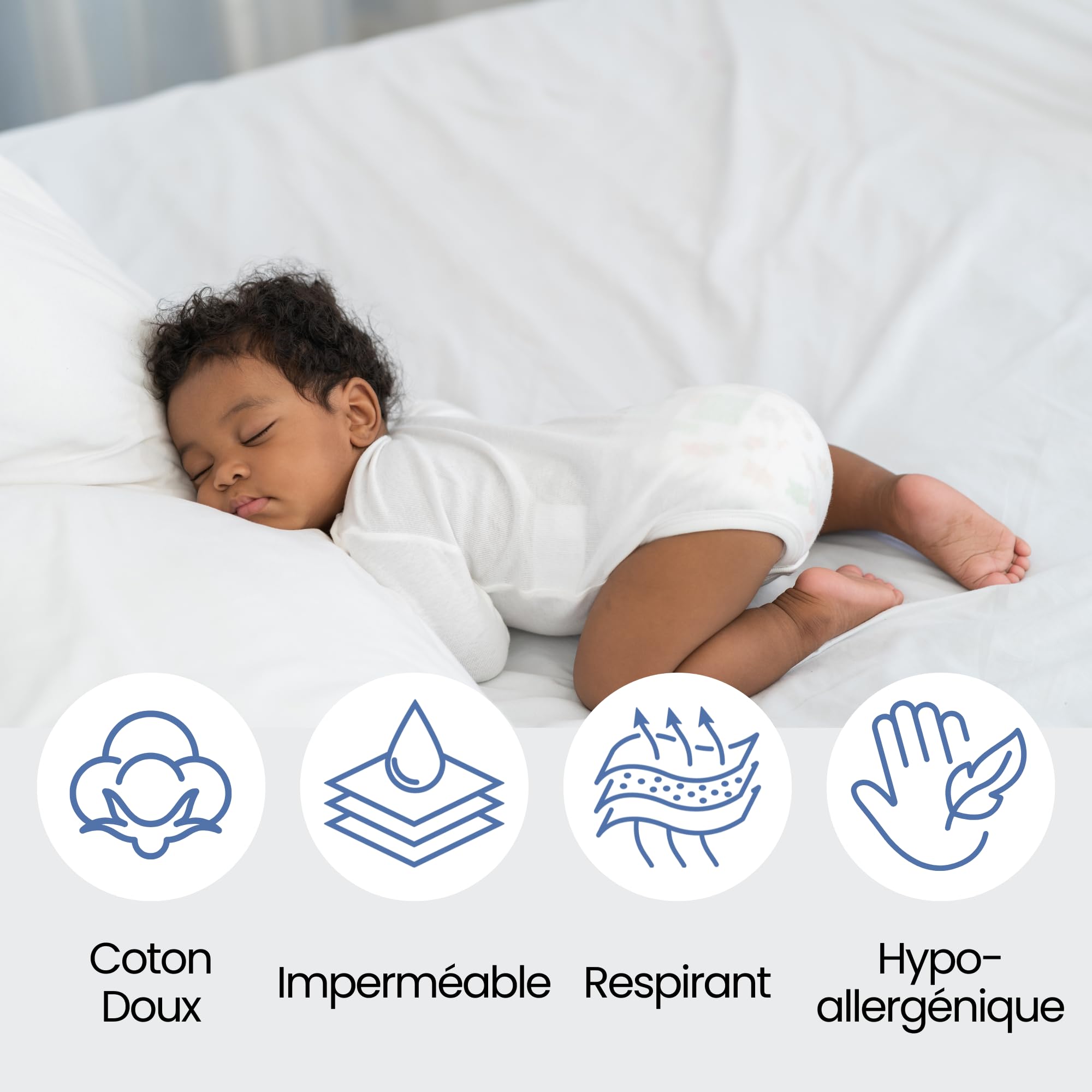 Mokee Lot de 2 Drap Housse Impérmeable 2 en 1 pour Couffin Bébé - Protège Matleas Imperméable pour Nouveau-né - Alèse Couffin Bebé en Jersey de Coton (30 x 70 cm)