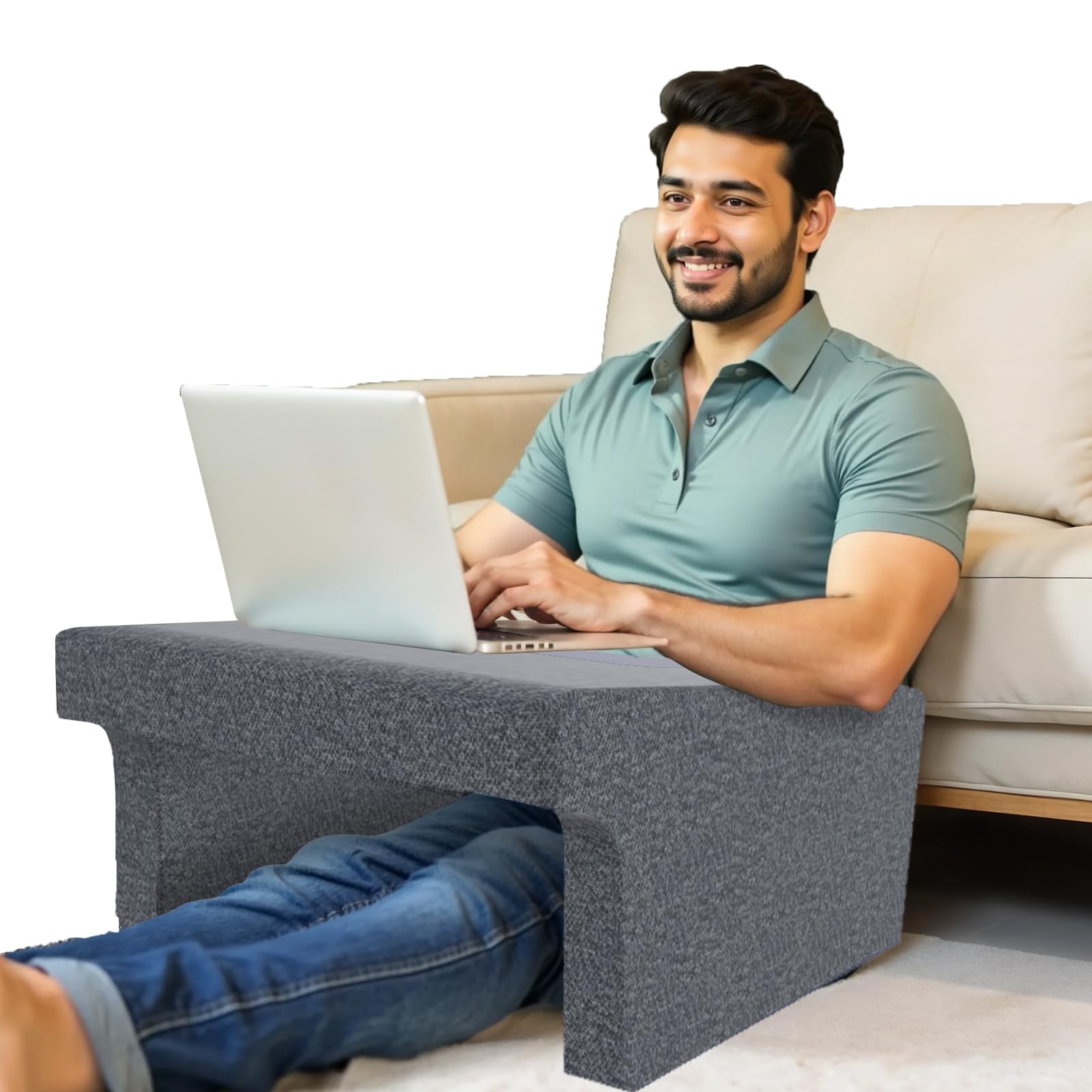 CareFoam Memory Foam Lap Desk Pillow | Work Desk Accessories for Reading, Gaming, Studying Comfortable Armrest, Easy to Store Work from Home Pillow Perfect for Using on Bed, Sofa & Floor | Black Color